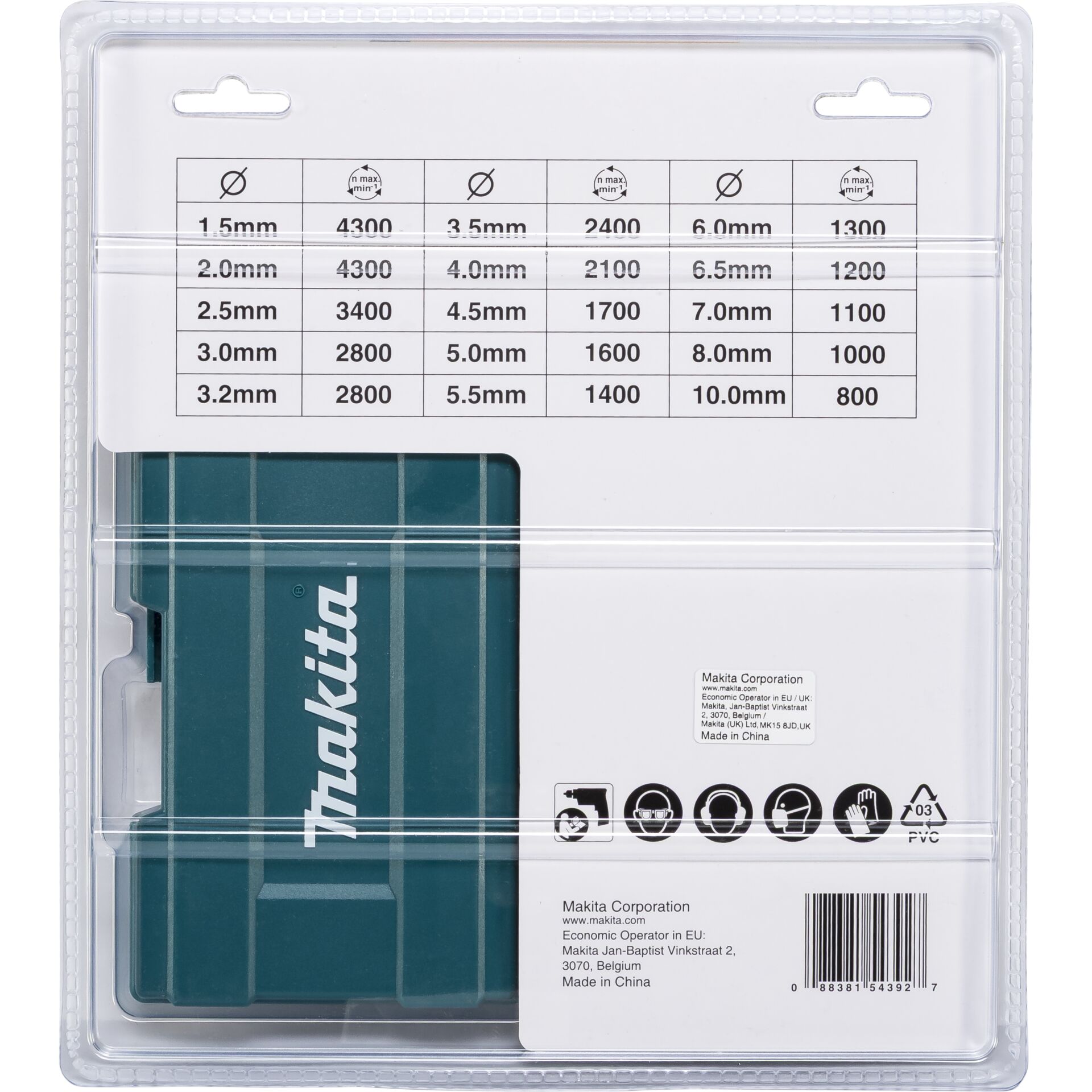 Makita Bohrer-Set in Kunststoffbox, 19-teilig
