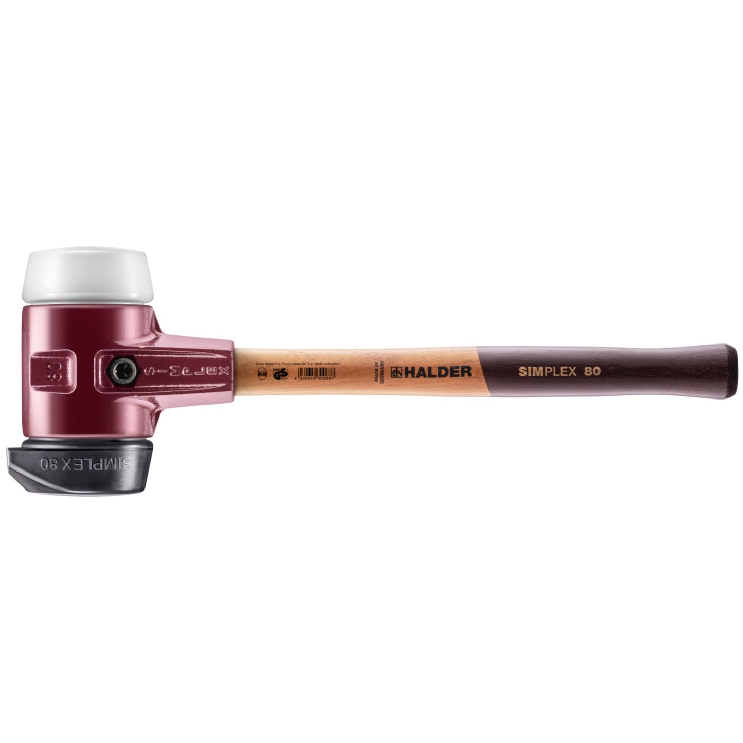 Halder SIMPLEX-Schonhammer 80 Gummi / Superplastik, 490 mm