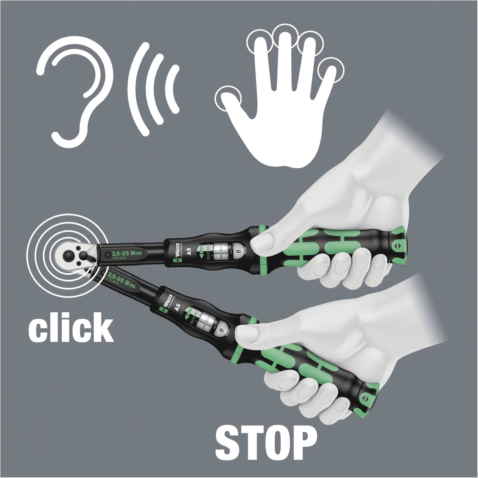 Wera Click-Torque A5 Drehmomentschlüssel 2,5 - 25 Nm