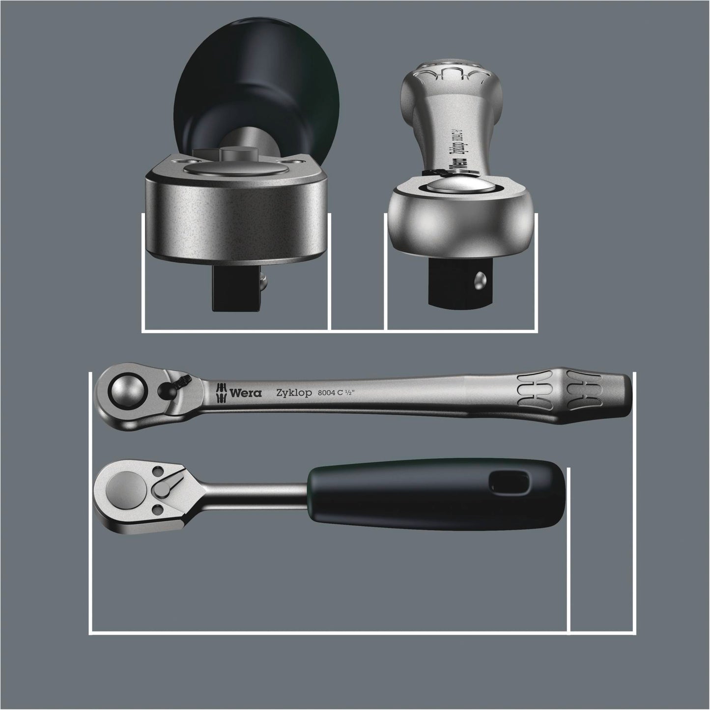 Wera 8004 A Zyklop Metal-Knarre 1/4 -Antrieb