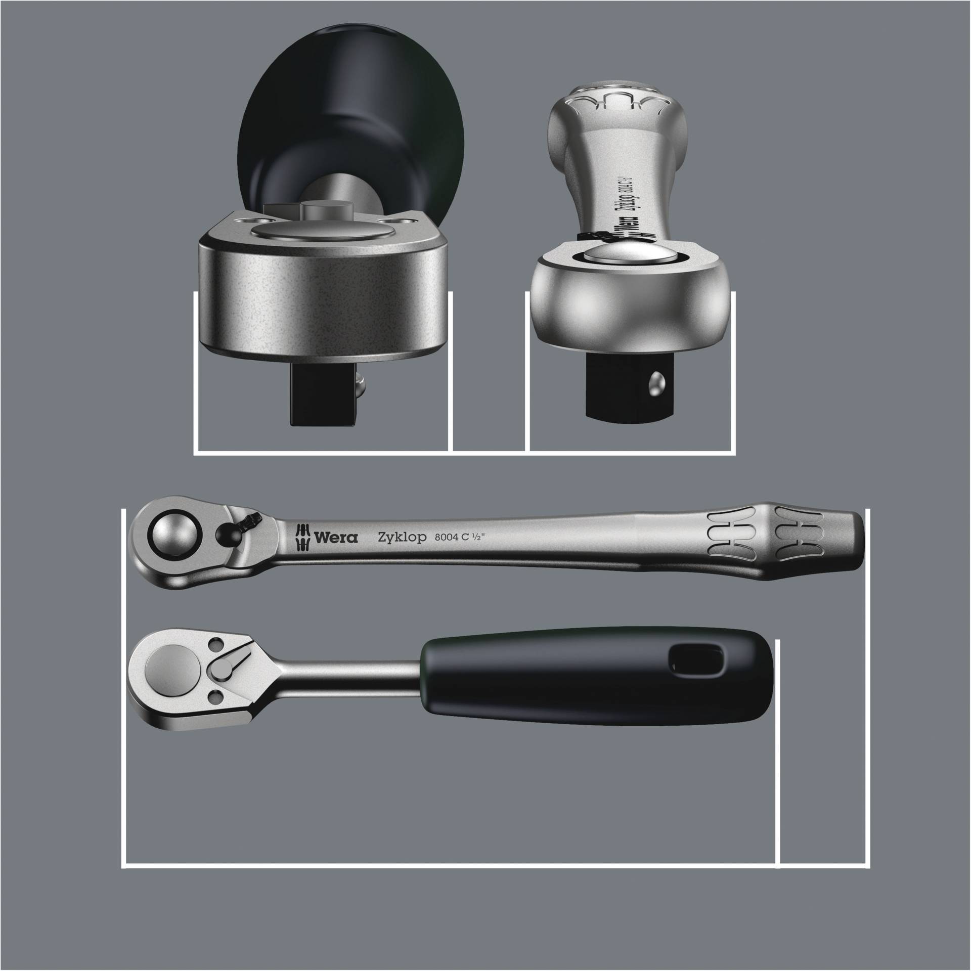 Wera 8004 A Zyklop Metal-Knarre 1/4 -Antrieb