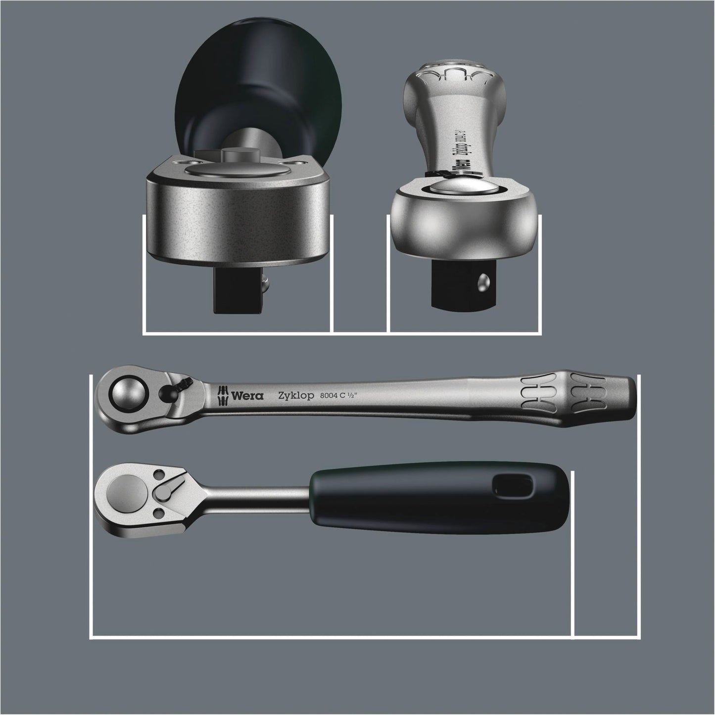 Wera 8004 C Zyklop Metal-Knarre 1/2 -Antrieb
