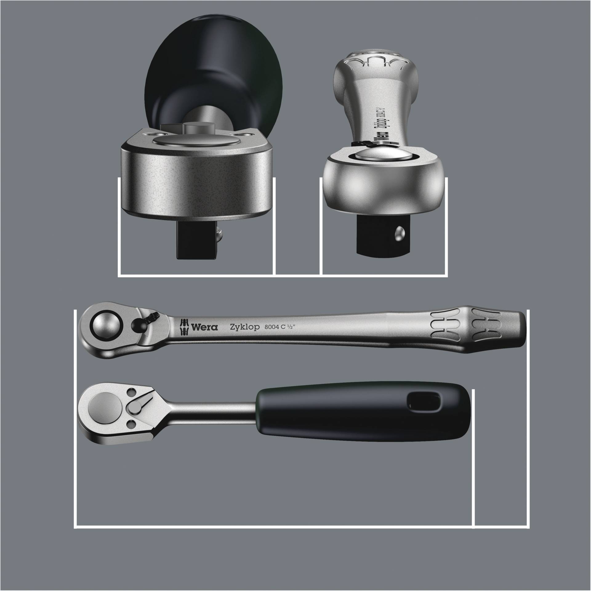Wera 8004 C Zyklop Metal-Knarre 1/2 -Antrieb