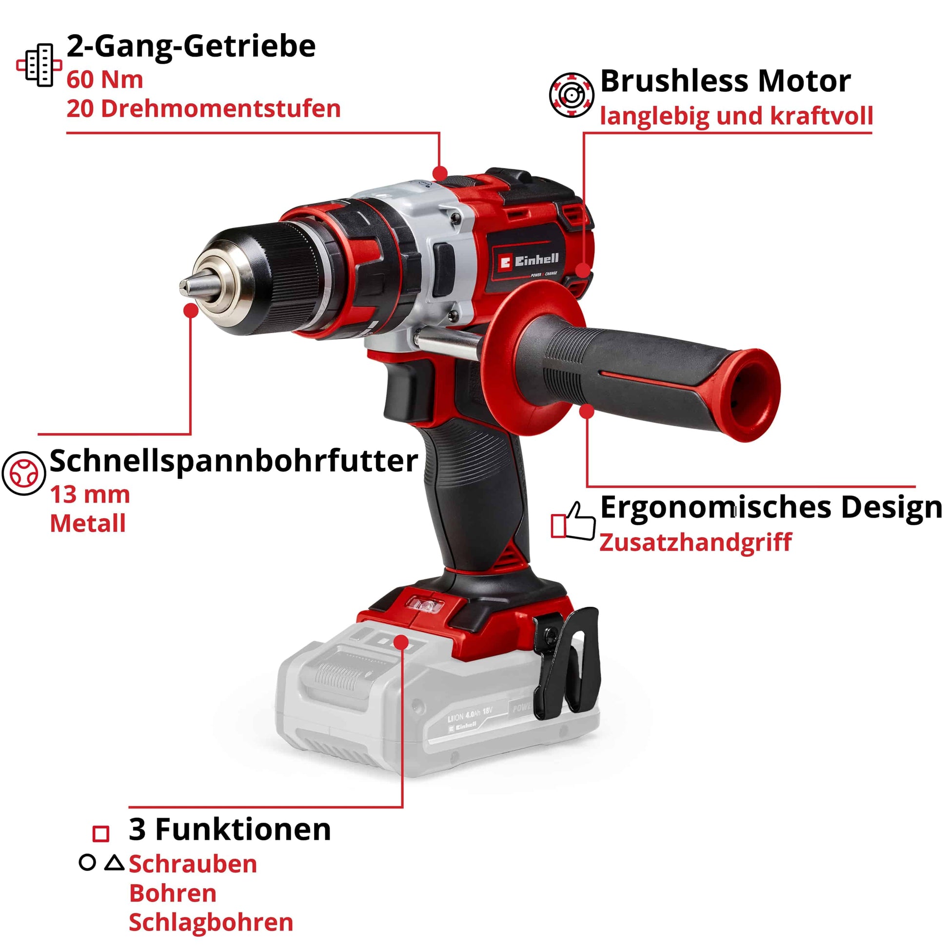 EINHELL PROFESSIONAL Akku-Schlagbohrschrauber 4513860, TP-CD 18 Li Brushless Solo