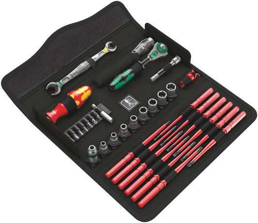 WERA Werkzeug-Set, Kraftform Kompakt W 1 Wartung, 35‑teilig
