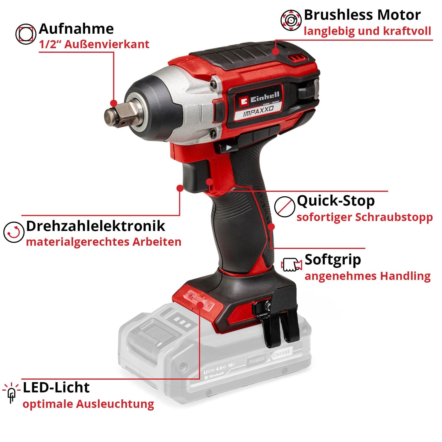 EINHELL PROFESSIONAL Akku-Schlagschrauber IMPAXXO 18/230