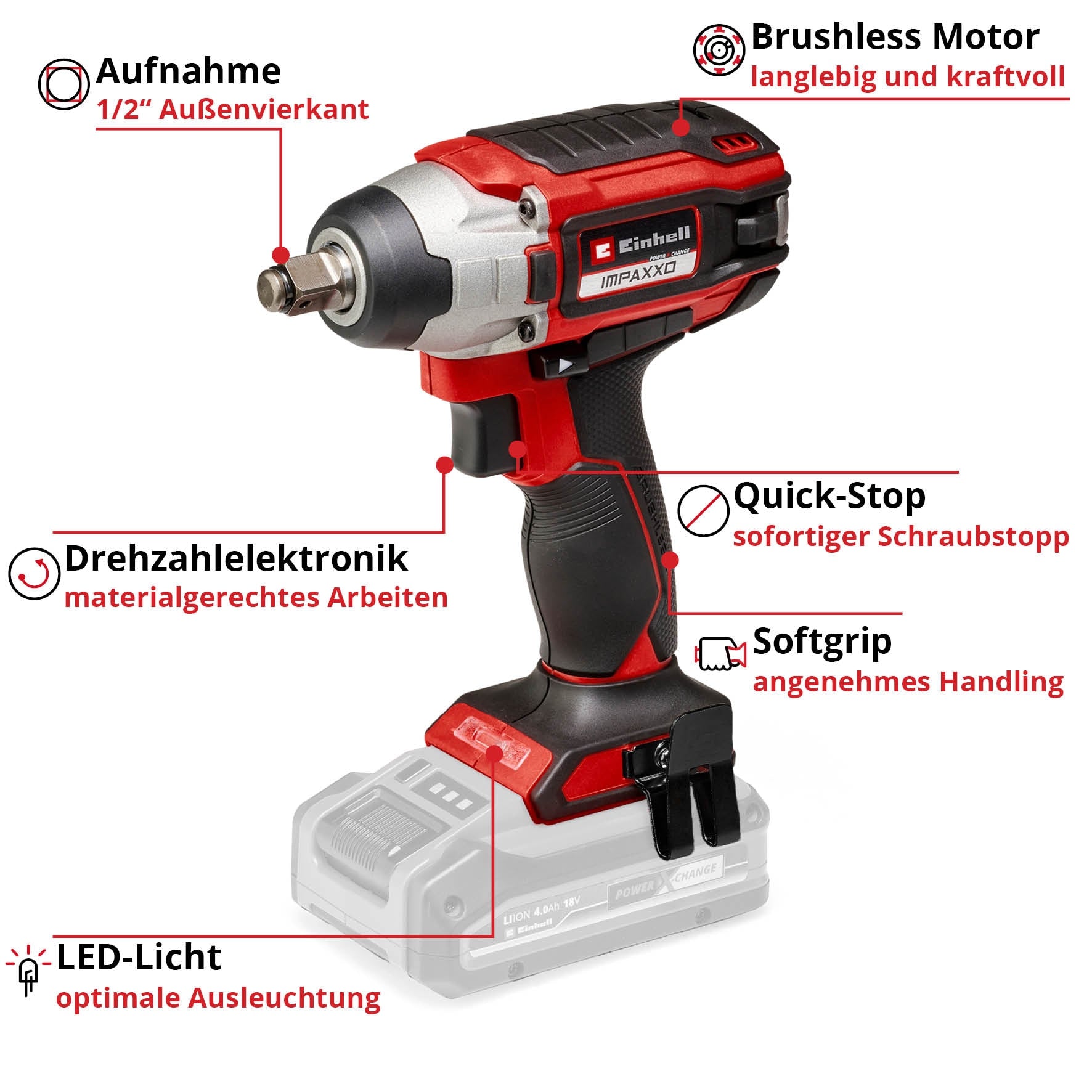 EINHELL PROFESSIONAL Akku-Schlagschrauber IMPAXXO 18/230