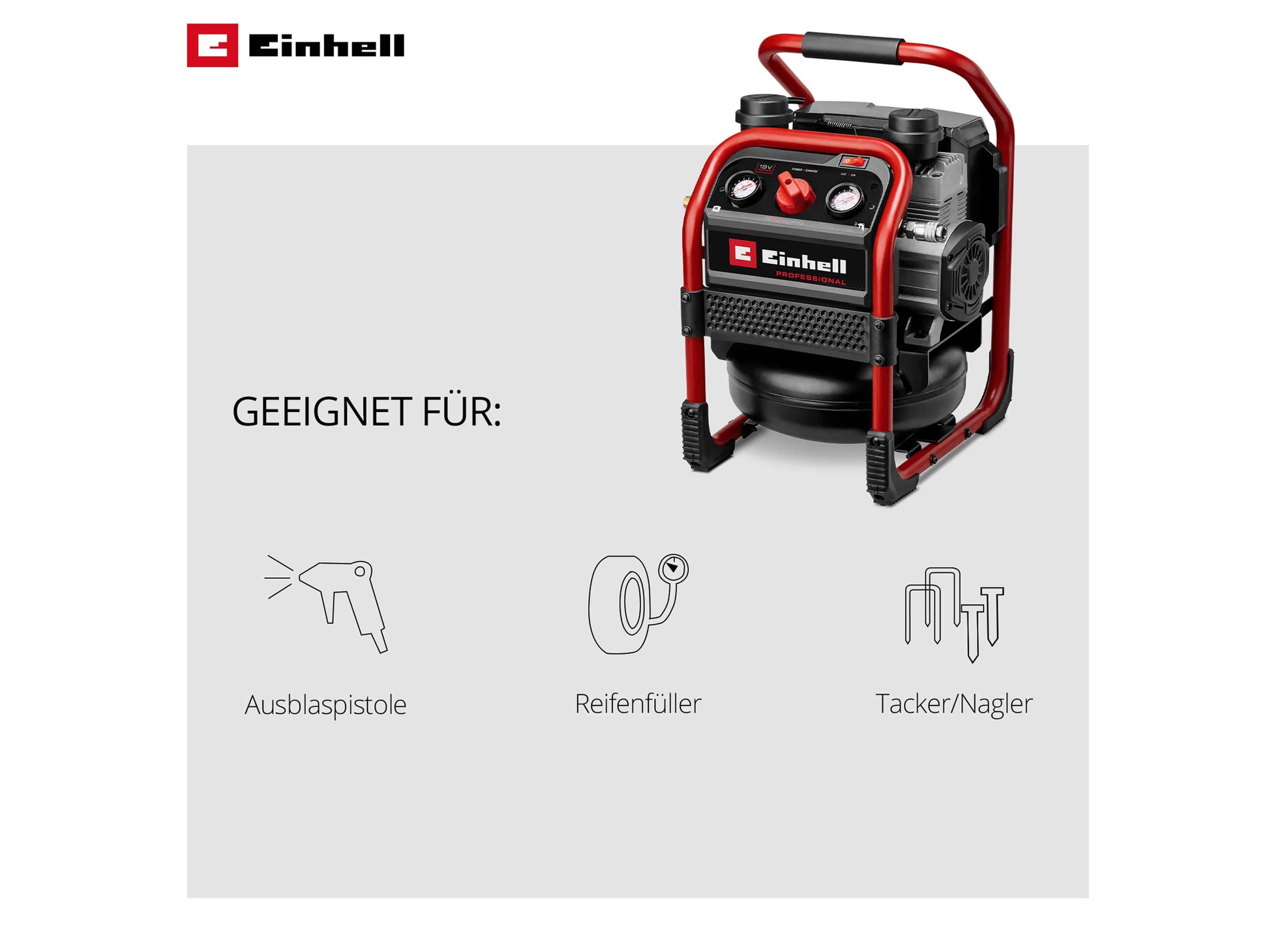 EINHELL PROFESSIONAL Akku-Kompressor SILENZZO 18/160
