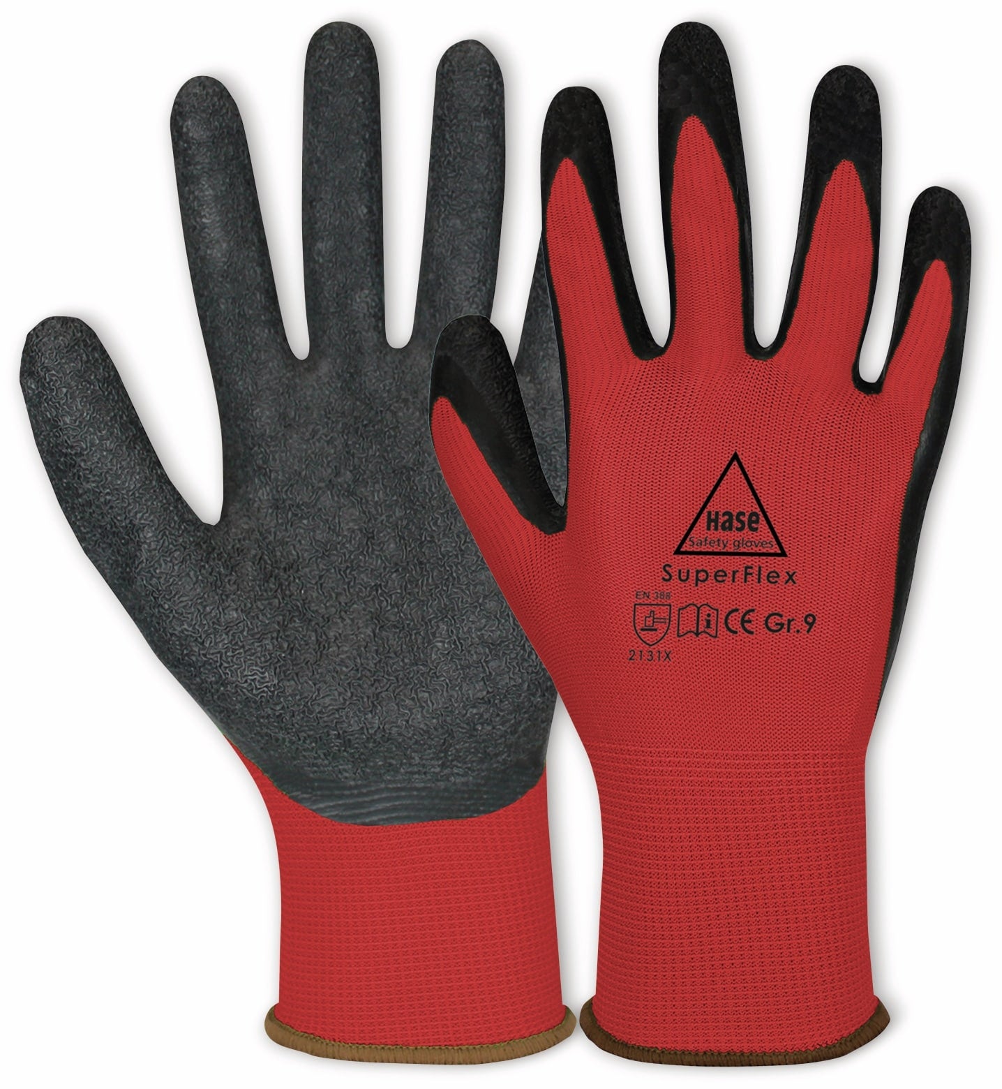 HASE SAFETY GLOVES Latex-Arbeitshandschuhe Superflex, EN 388, EN 420