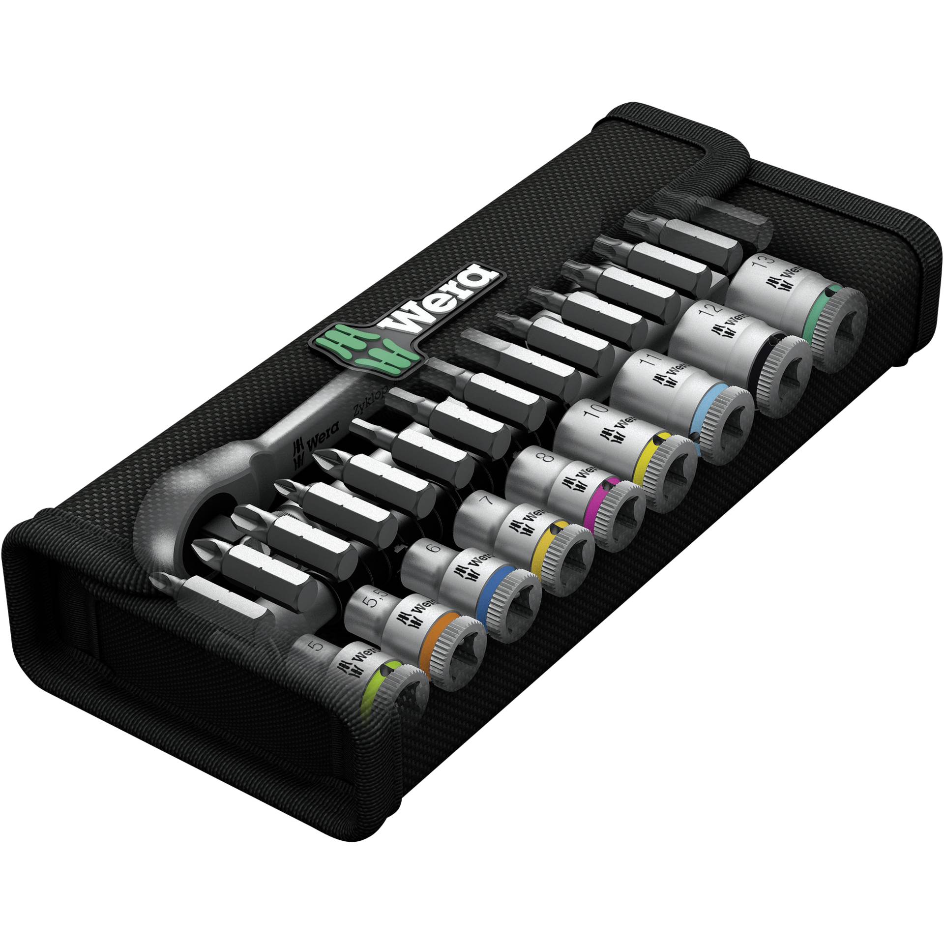 Wera 8100 SA 7 Zyklop Metal Knarrensatz, Durchsteckvierkant