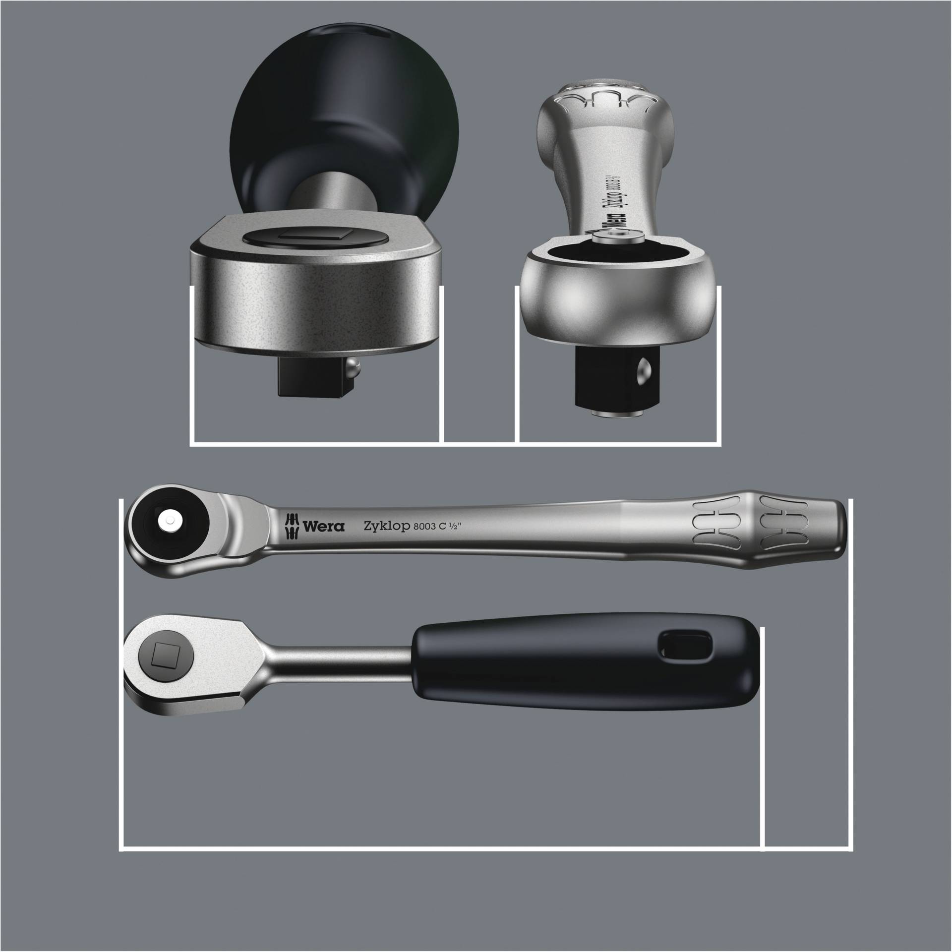 Wera 8100 SA 7 Zyklop Metal Knarrensatz, Durchsteckvierkant