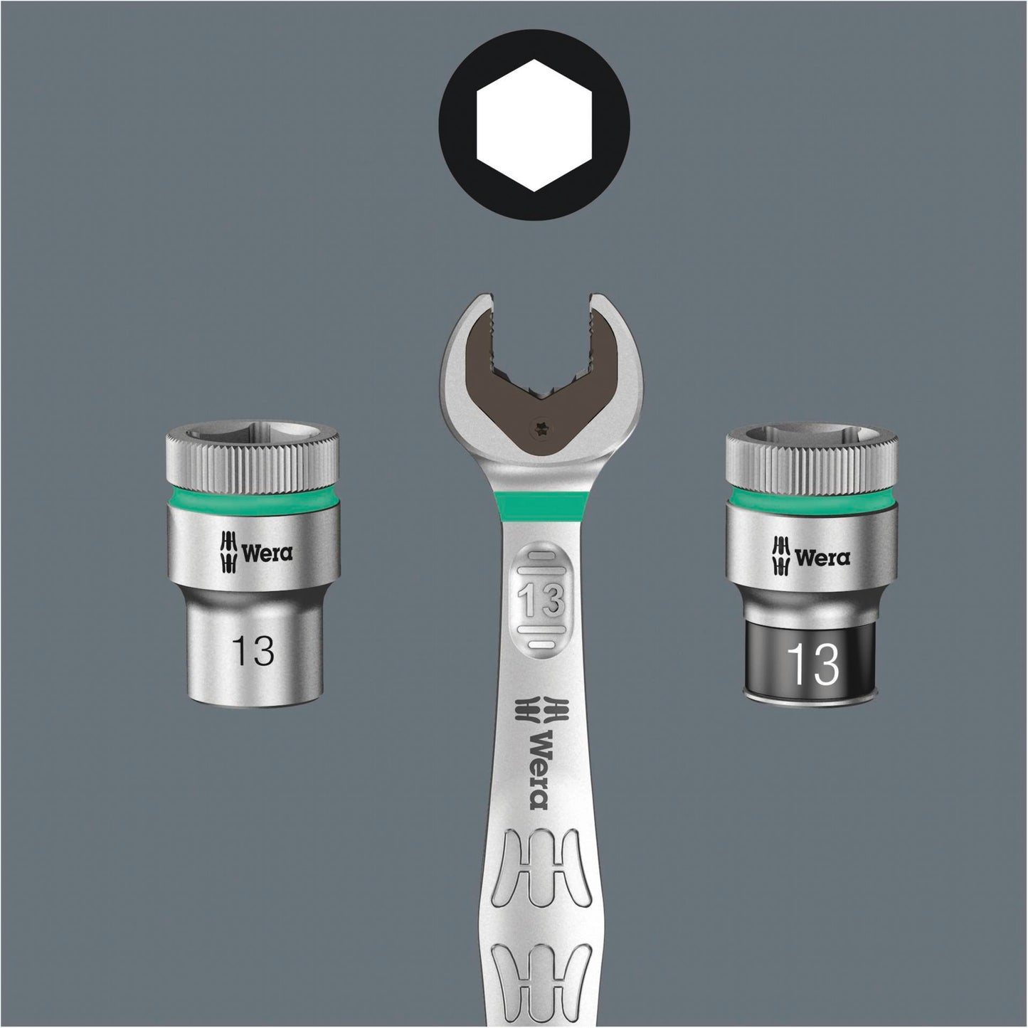 Wera 8100 SA 7 Zyklop Metal Knarrensatz, Durchsteckvierkant