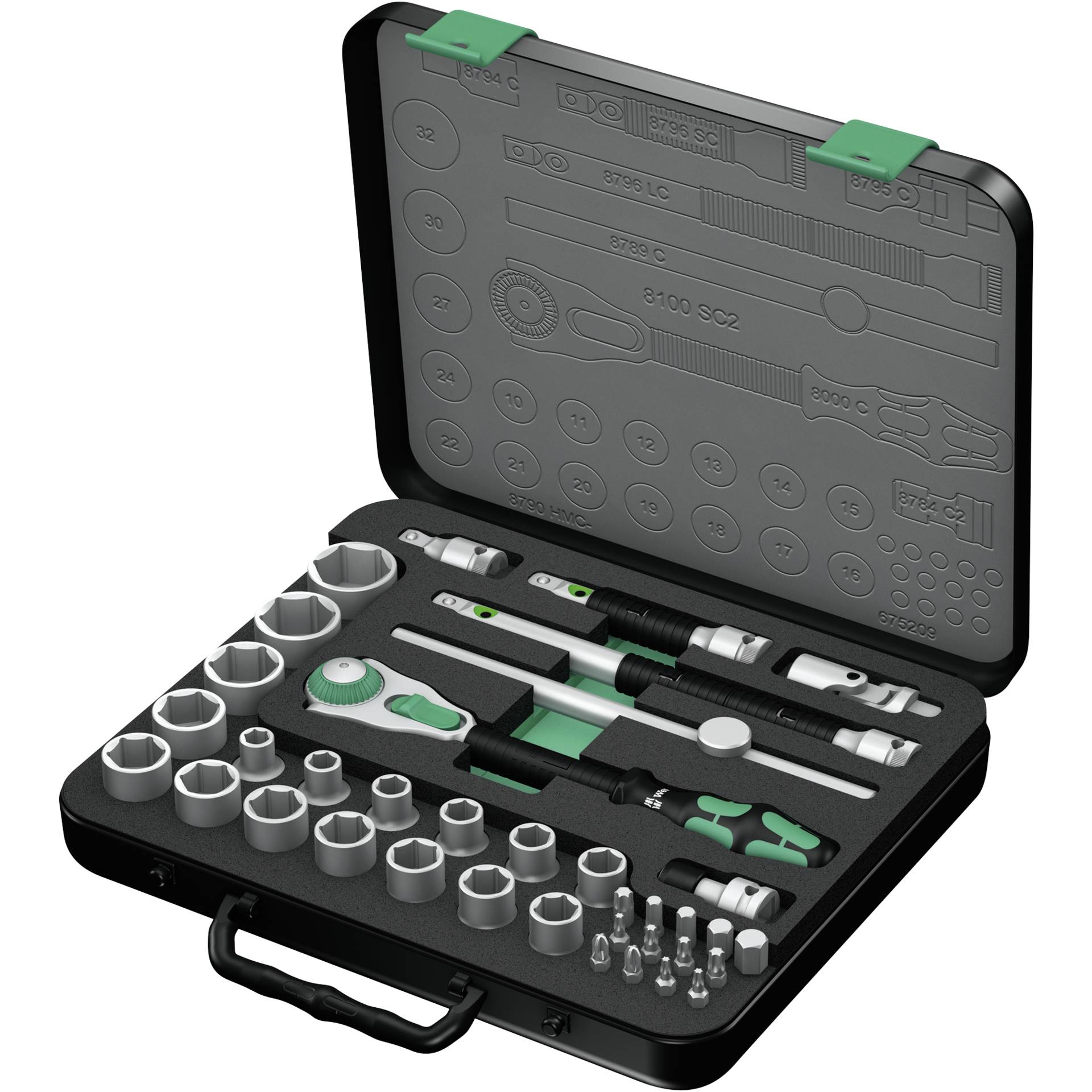Wera 8100 SC 2 Zyklop Speed Knarrensatz 1/2 -Antrieb metr.