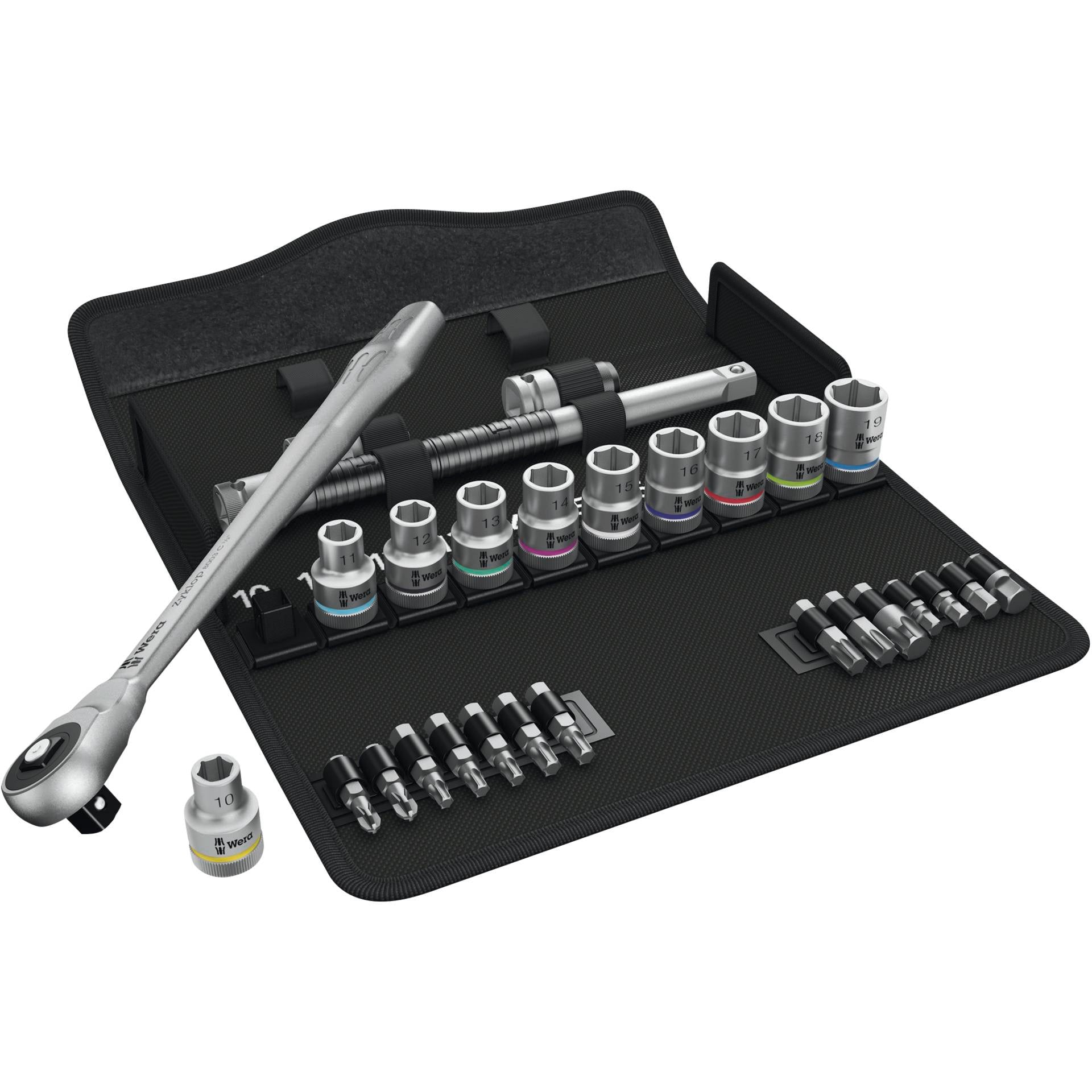 Wera 8100 SC 7 Zyklop Metal Knarrensatz, Durchsteckvierkant