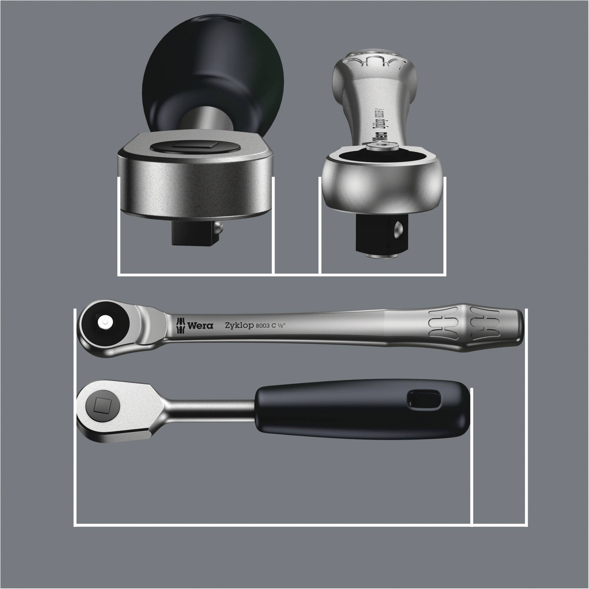 Wera 8100 SC 7 Zyklop Metal Knarrensatz, Durchsteckvierkant