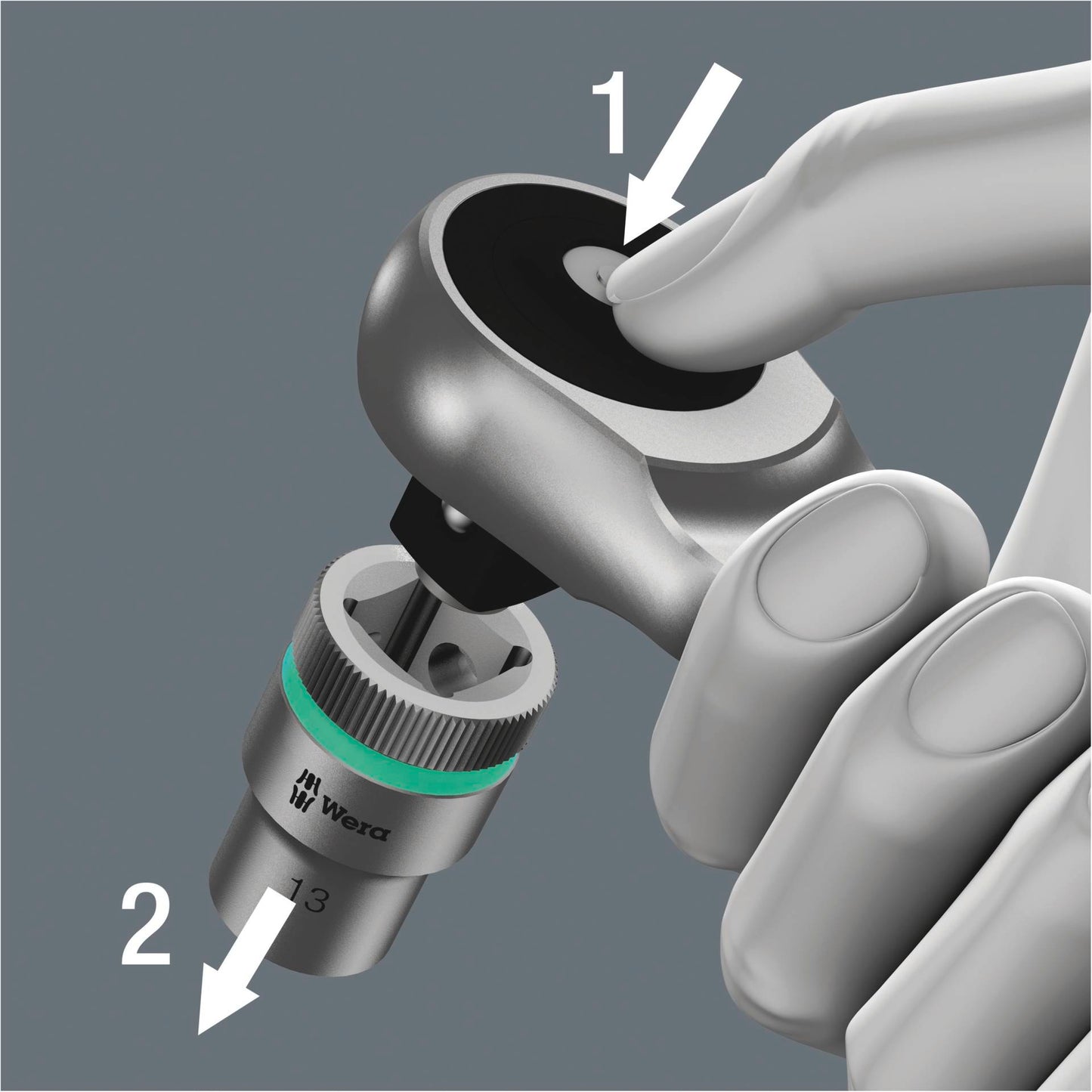 Wera 8100 SC 7 Zyklop Metal Knarrensatz, Durchsteckvierkant