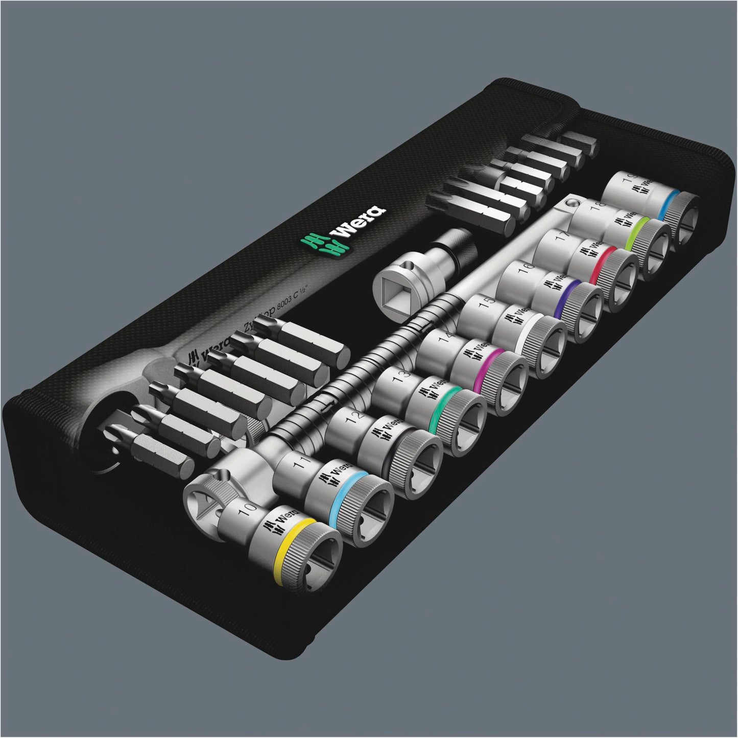 Wera 8100 SC 7 Zyklop Metal Knarrensatz, Durchsteckvierkant