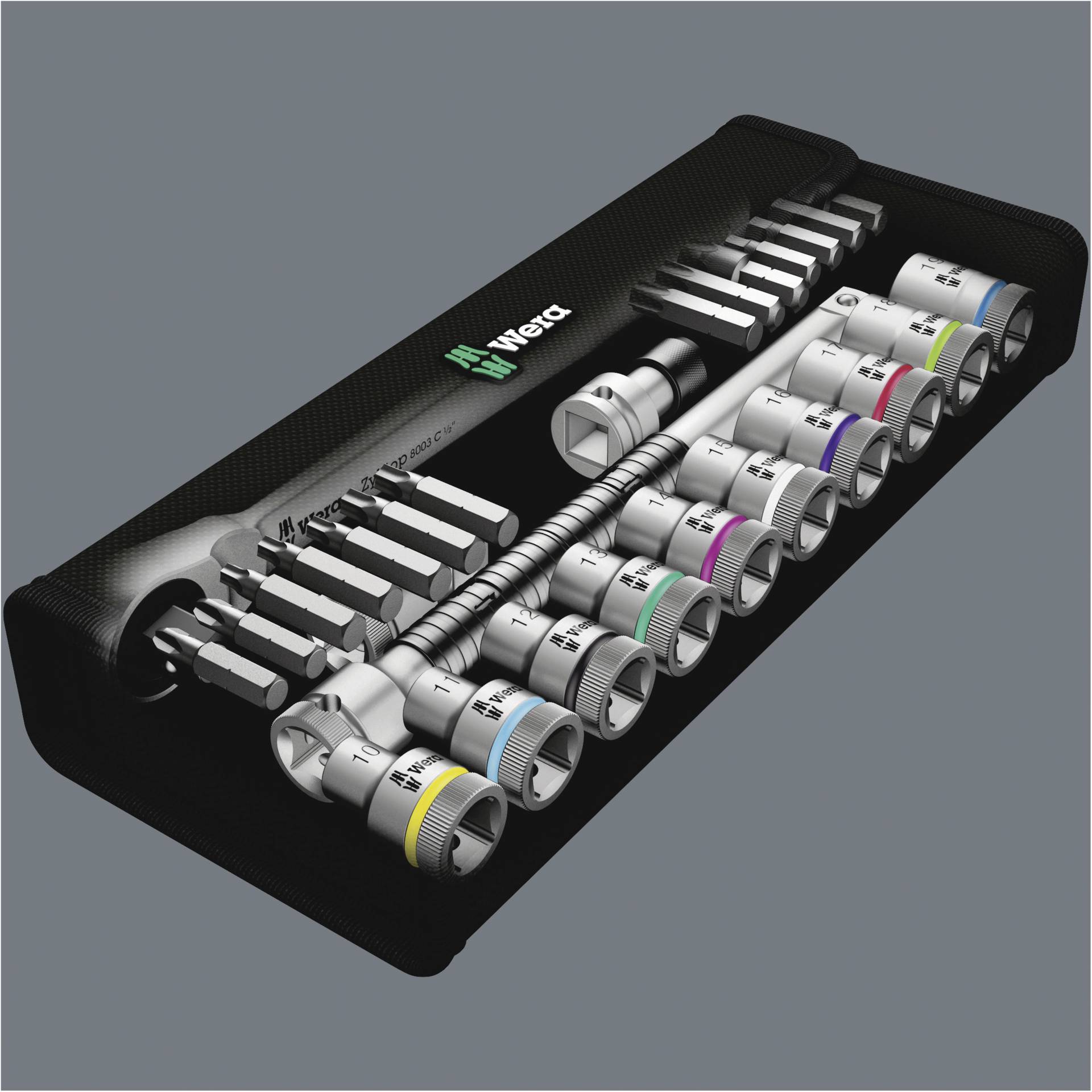 Wera 8100 SC 7 Zyklop Metal Knarrensatz, Durchsteckvierkant