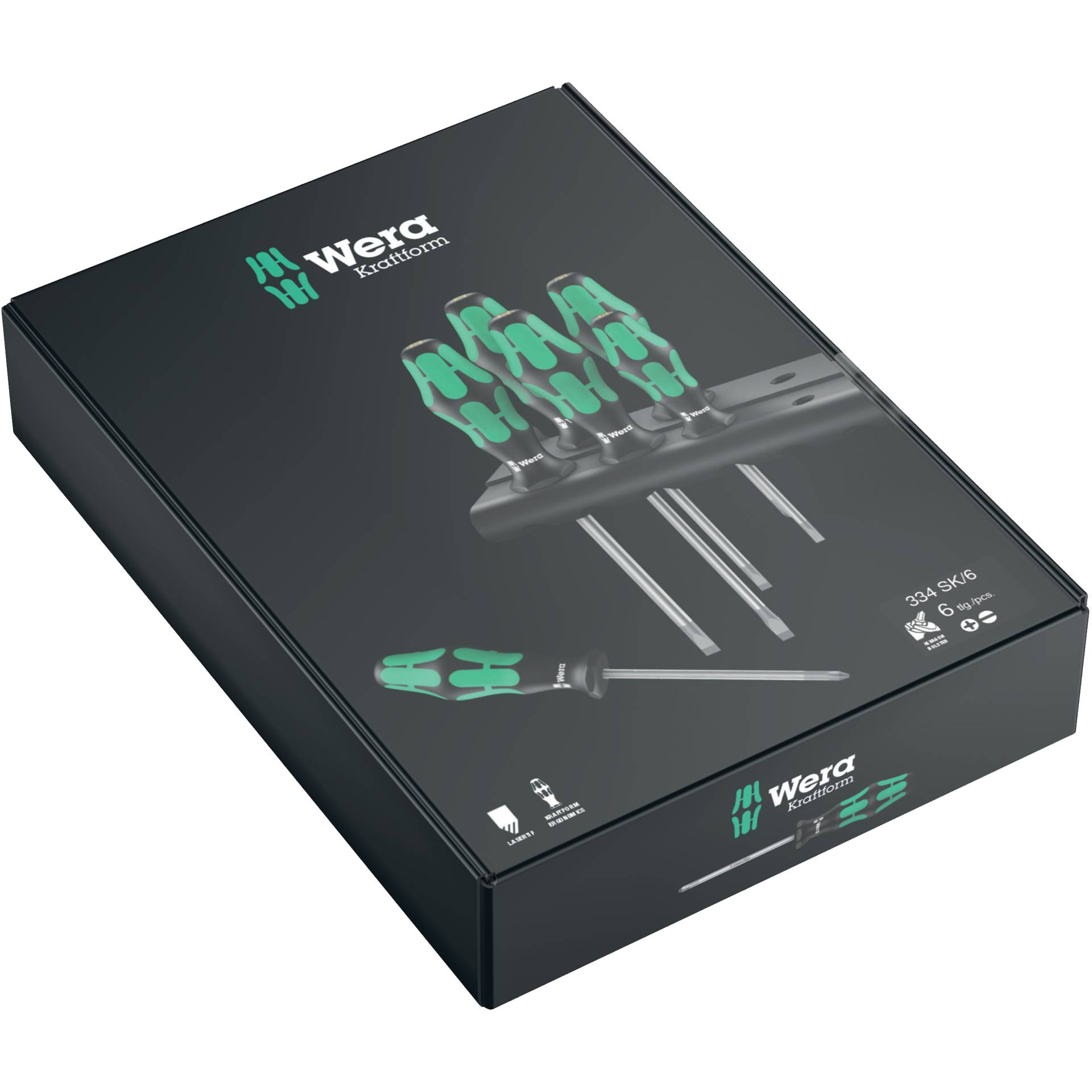Wera 334 SK/6 Rack Schraubendreherset Kraftform Plus Lasertip