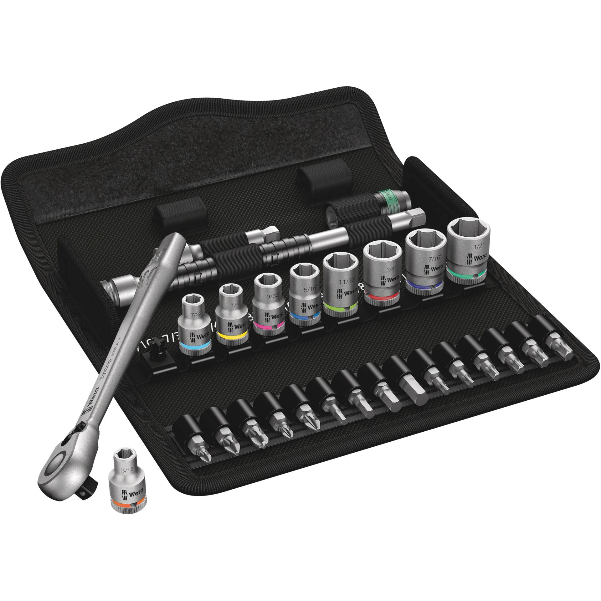 Wera 8100 SA 11 Zyklop Knarren- Satz, Umschalth., 1/4 ,zöllig