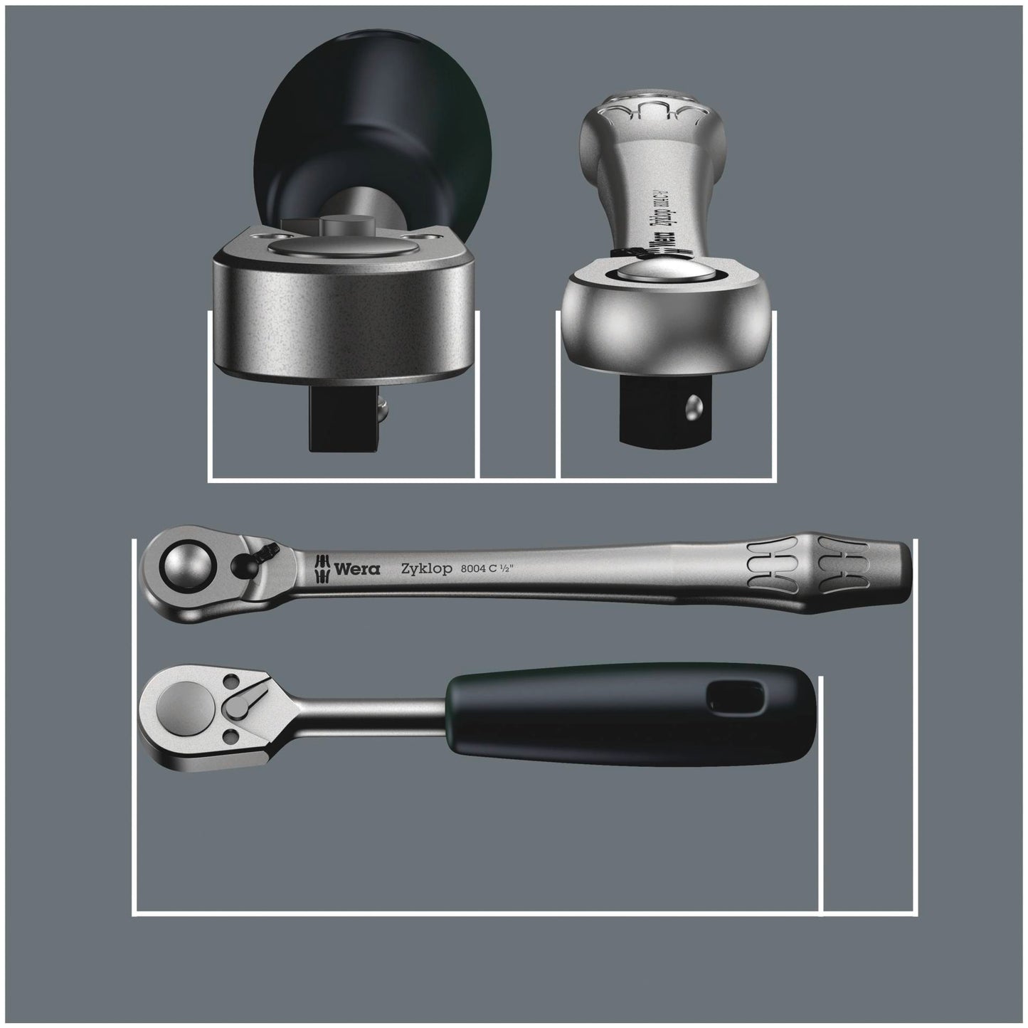 Wera 8100 SA 11 Zyklop Knarren- Satz, Umschalth., 1/4 ,zöllig