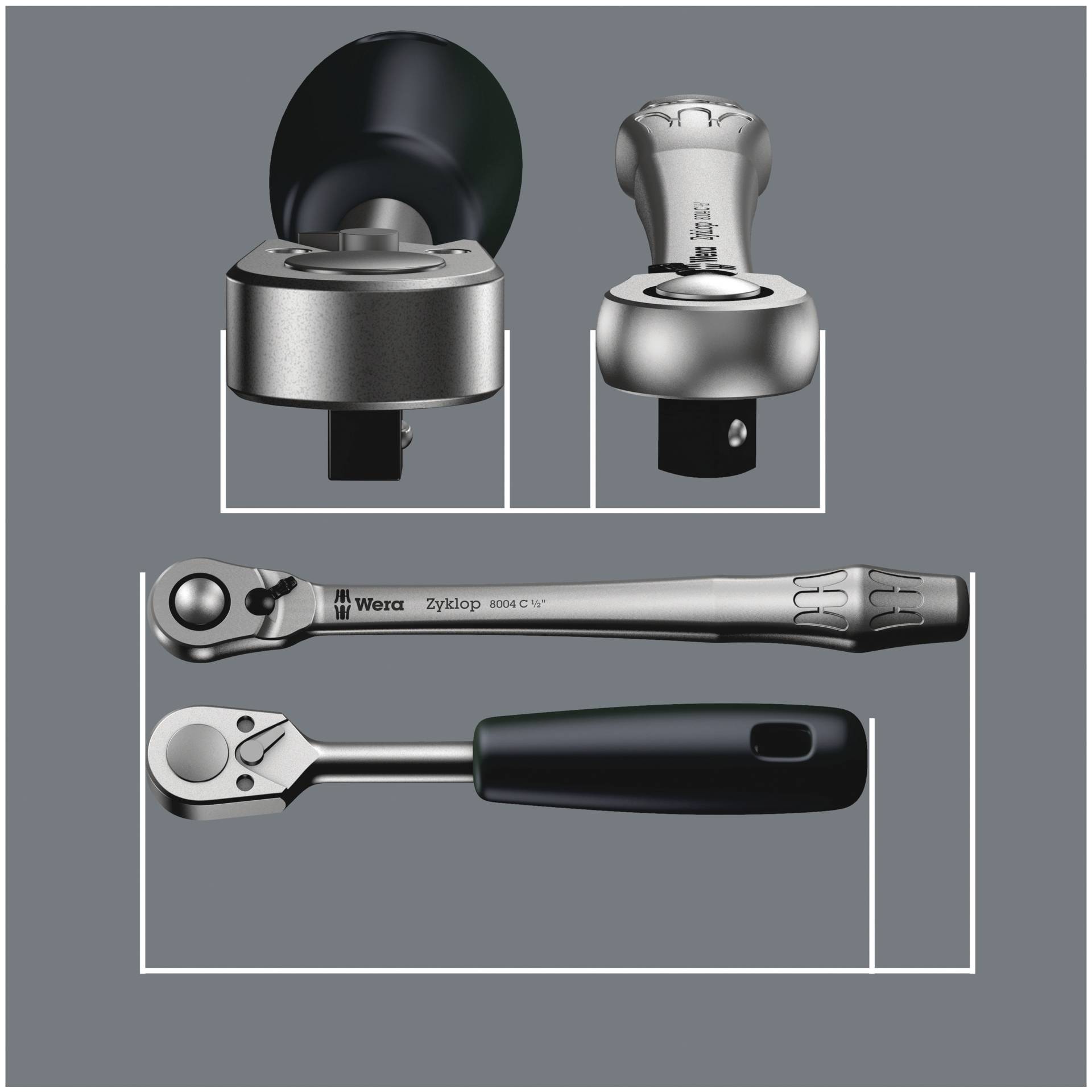 Wera 8100 SA 11 Zyklop Knarren- Satz, Umschalth., 1/4 ,zöllig