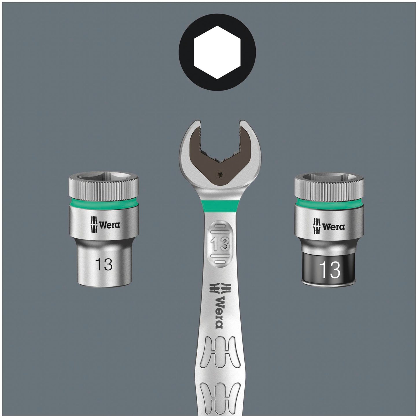 Wera 8100 SA 11 Zyklop Knarren- Satz, Umschalth., 1/4 ,zöllig
