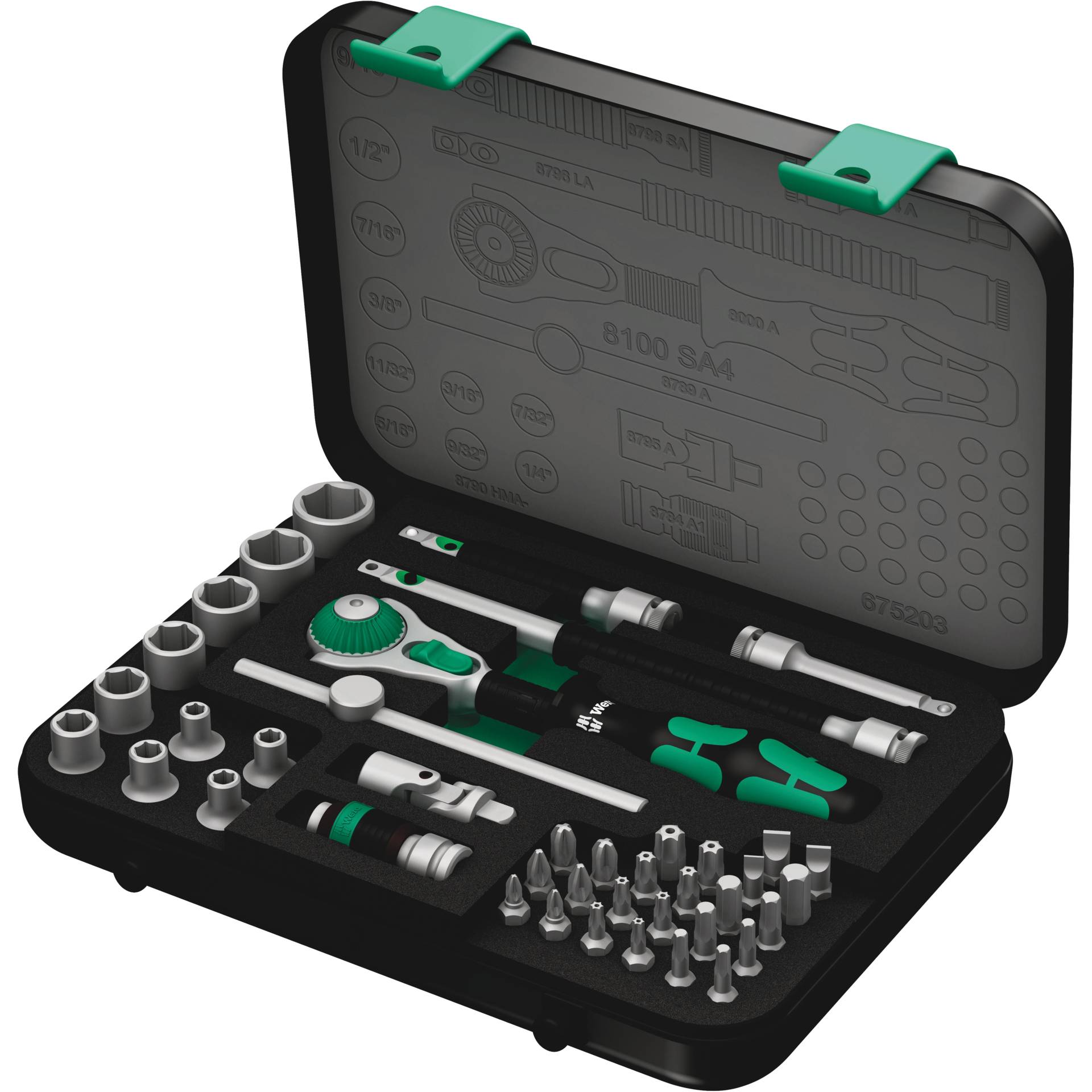 Wera 8100 SA 4 Zyklop Speed- Knarrensatz, 1/4 , zöllig