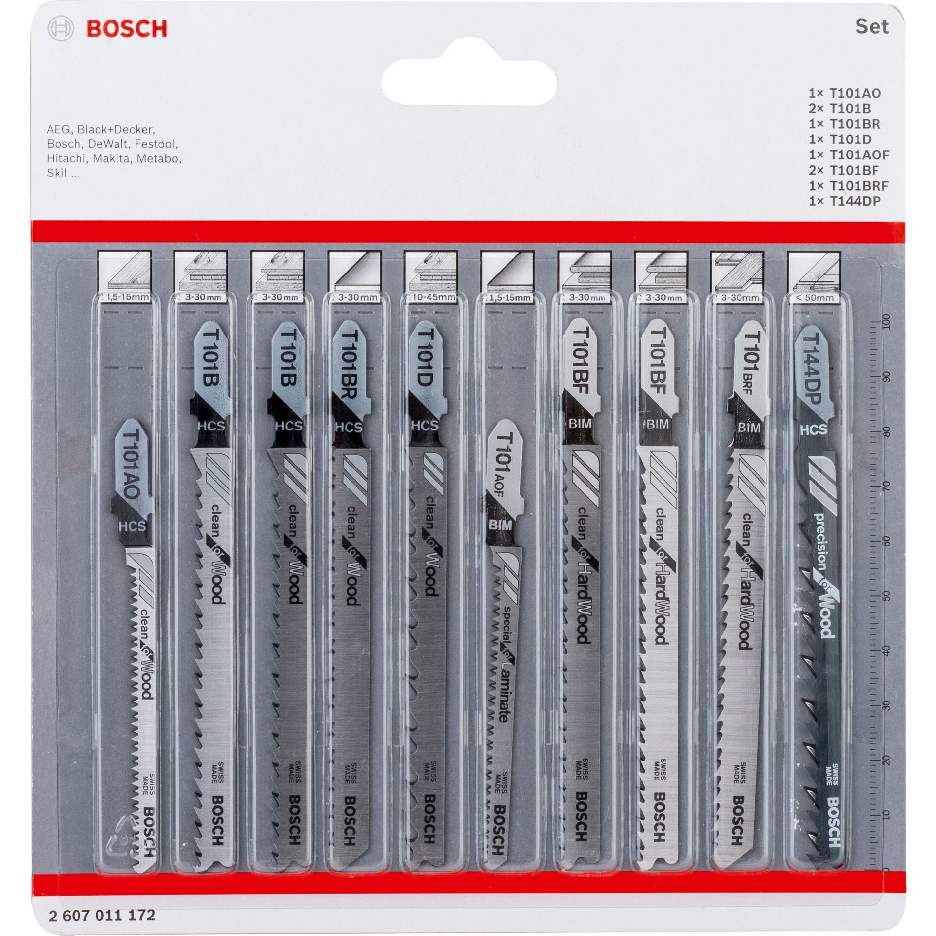 Bosch Blister Set Stichsägeblätter clean for wood, 10 Stück