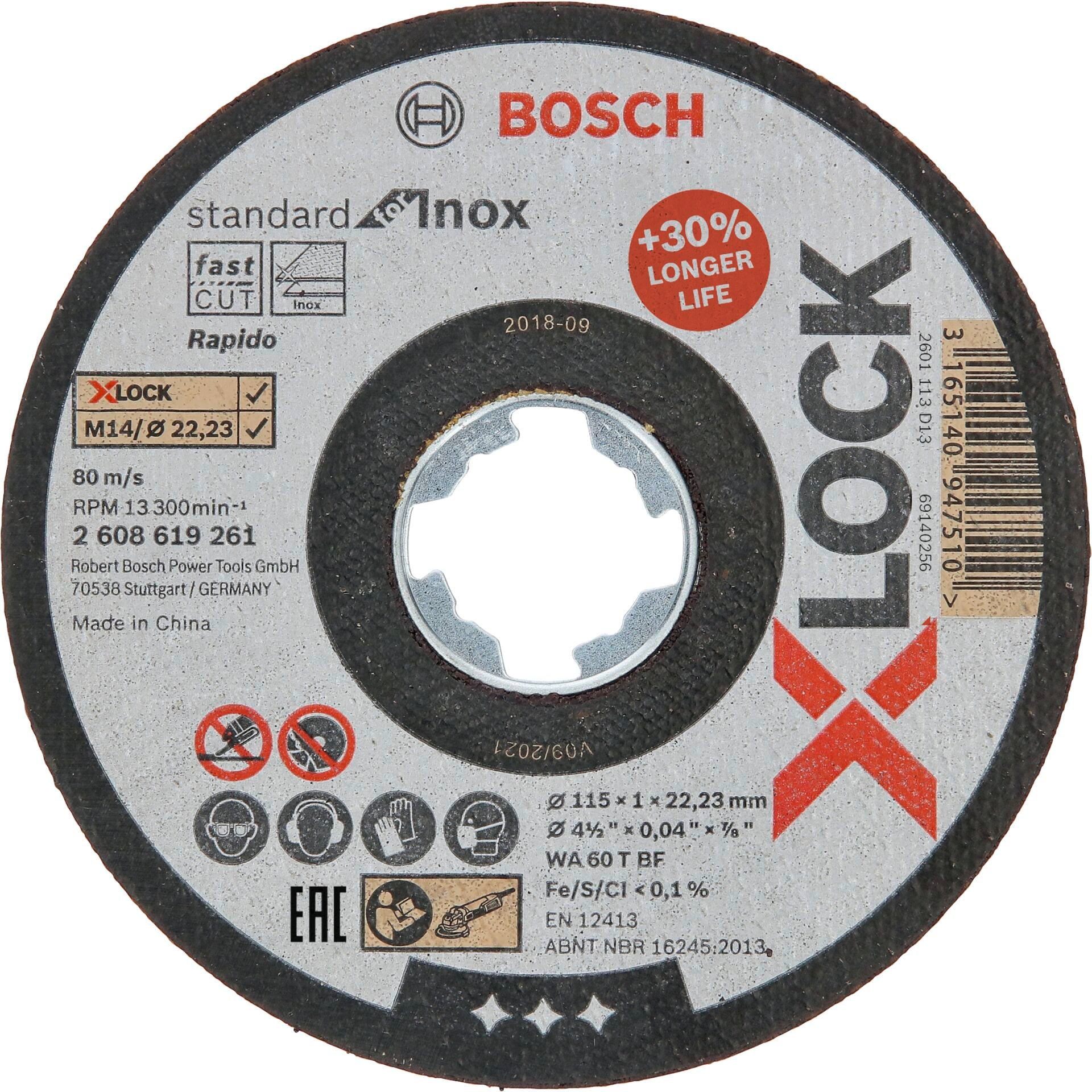 Bosch X-LOCK Trennscheibe 115x1,0 Standard für INOX