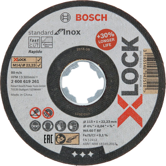 Bosch X-LOCK Trennscheibe 115x1,0 Standard für INOX