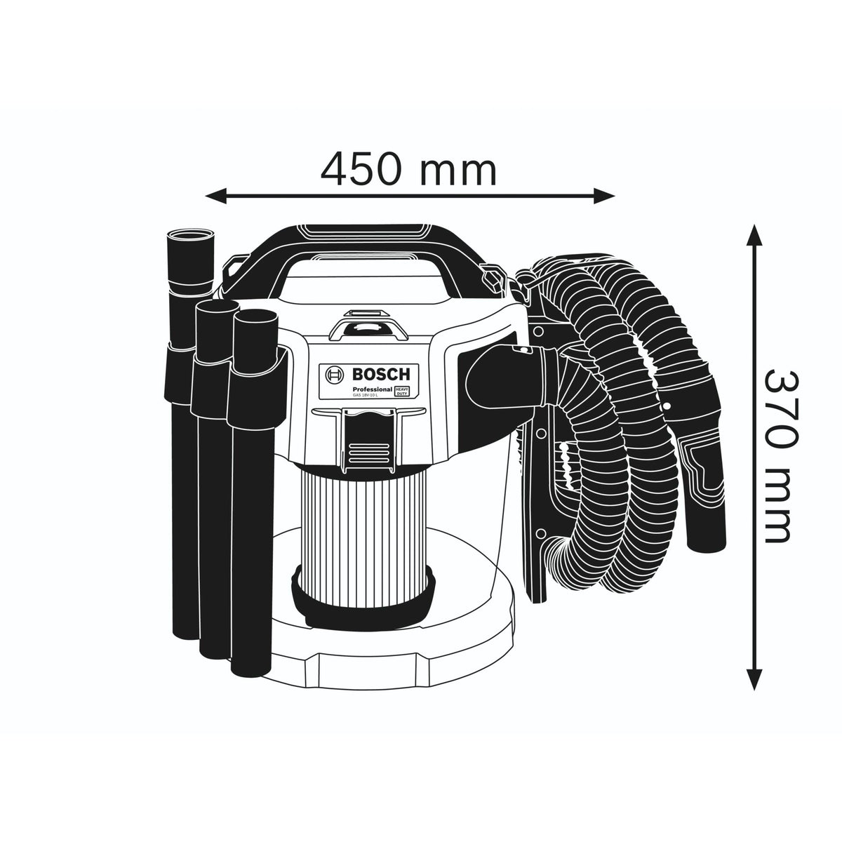 Bosch GAS 18V-10L(C) solo Akku-Staubsauger