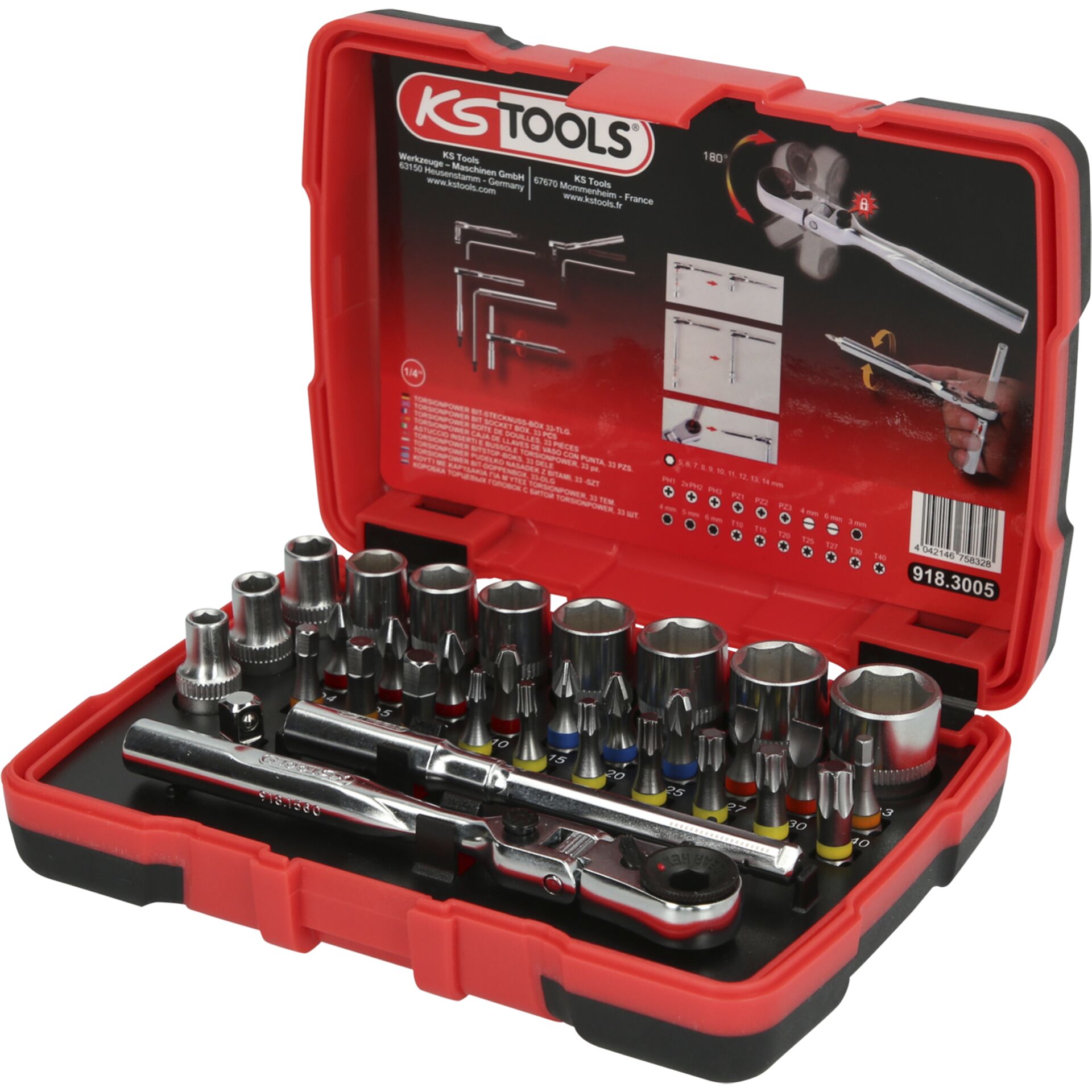 KS Tools 1/4  TORSIONpower Bit-Satz,33-tlg.