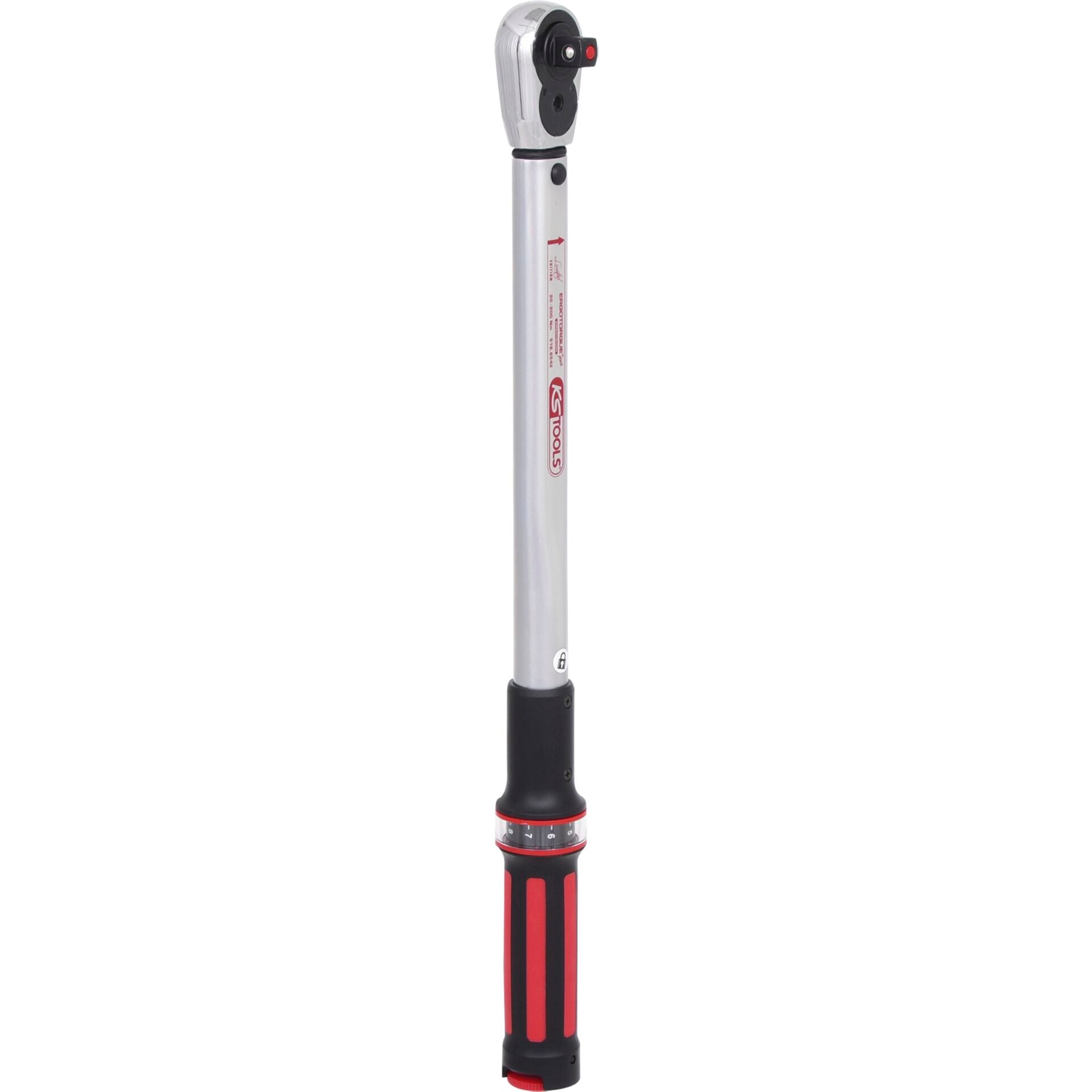 KS Tools 1/2  ERGOTORQUE40-200 Rot, Ratschen-Drehmomentschl.