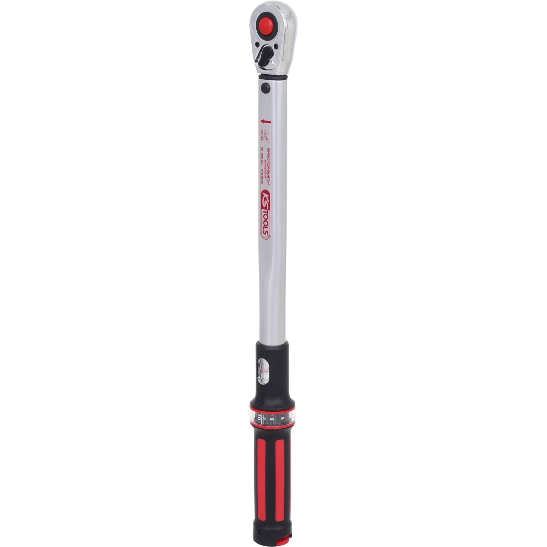 KS Tools 1/2  ERGOTORQUE40-200 Rot, Ratschen-Drehmomentschl.