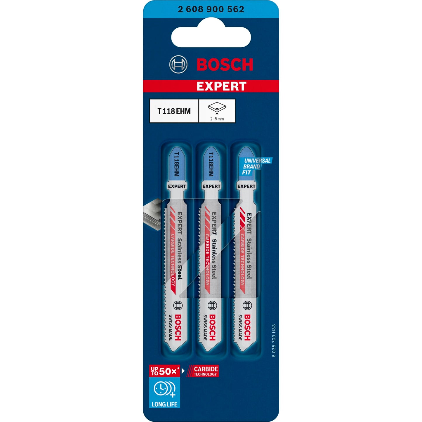 Bosch EXPERT Stichsägeblätter T118EHM Stainless Steel