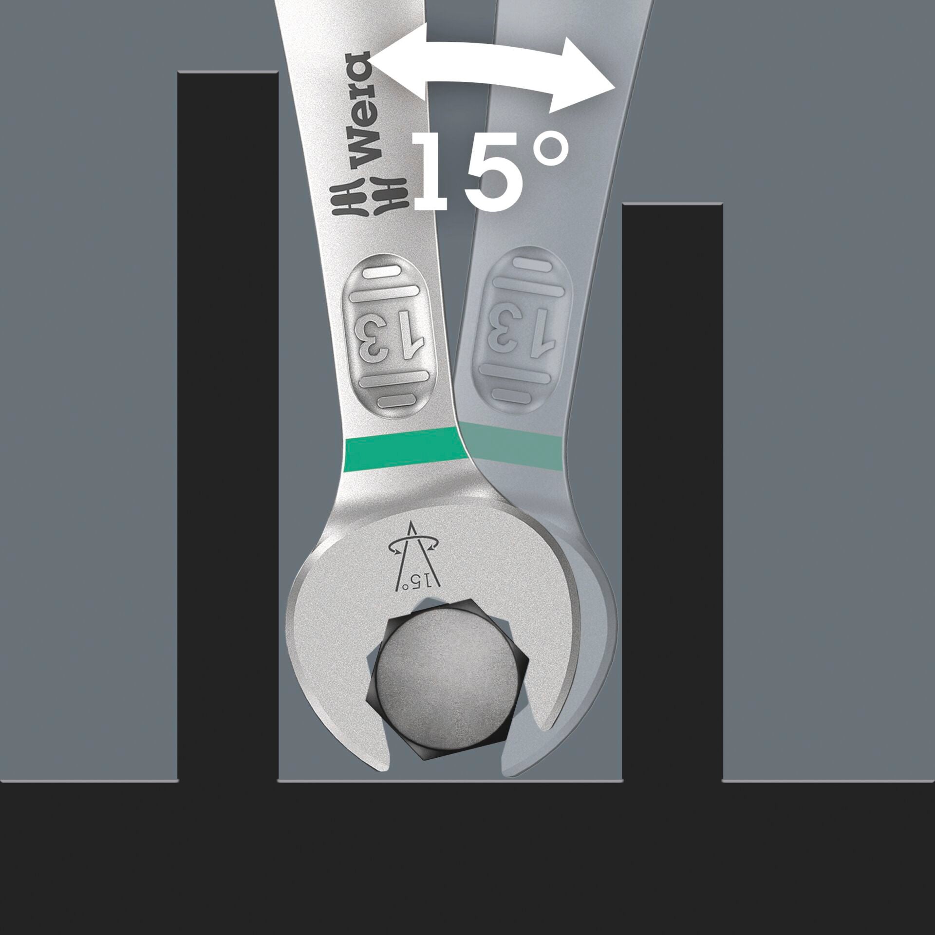 Wera 6003 Joker 15 Set 1 Ringmaulschlüssel-Satz, 15‑teilig