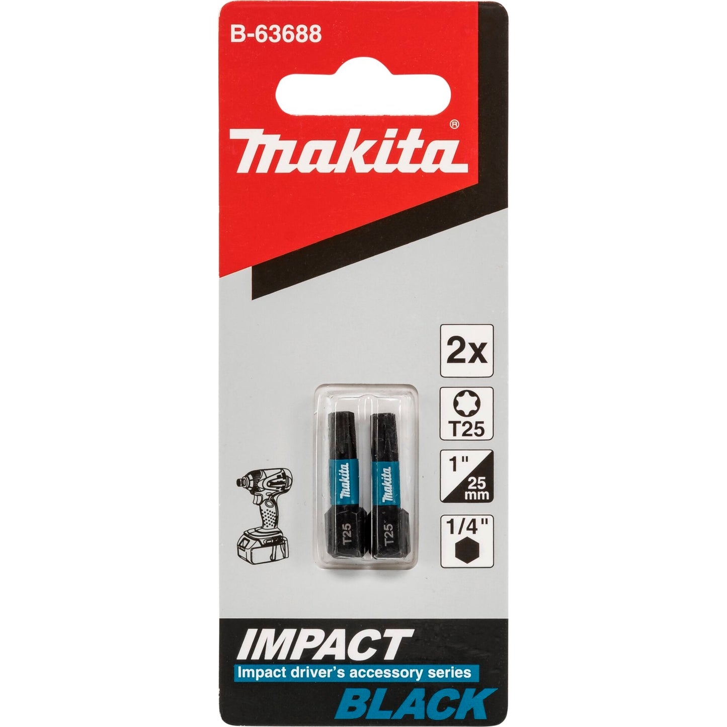 Makita B-63688 Bit T25 x 25 mm 2 Stk.