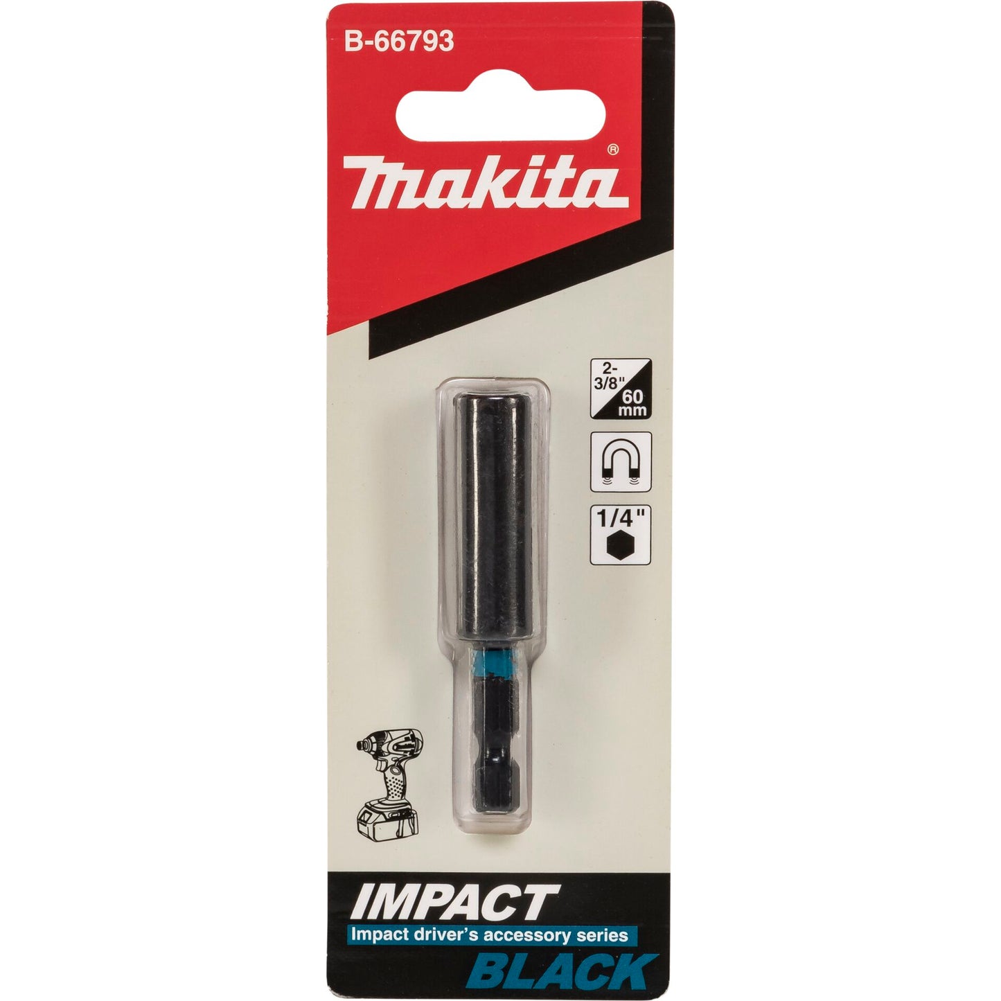 Makita B-66793 Bit-Halter 1/4" Magnetisch 60 mm