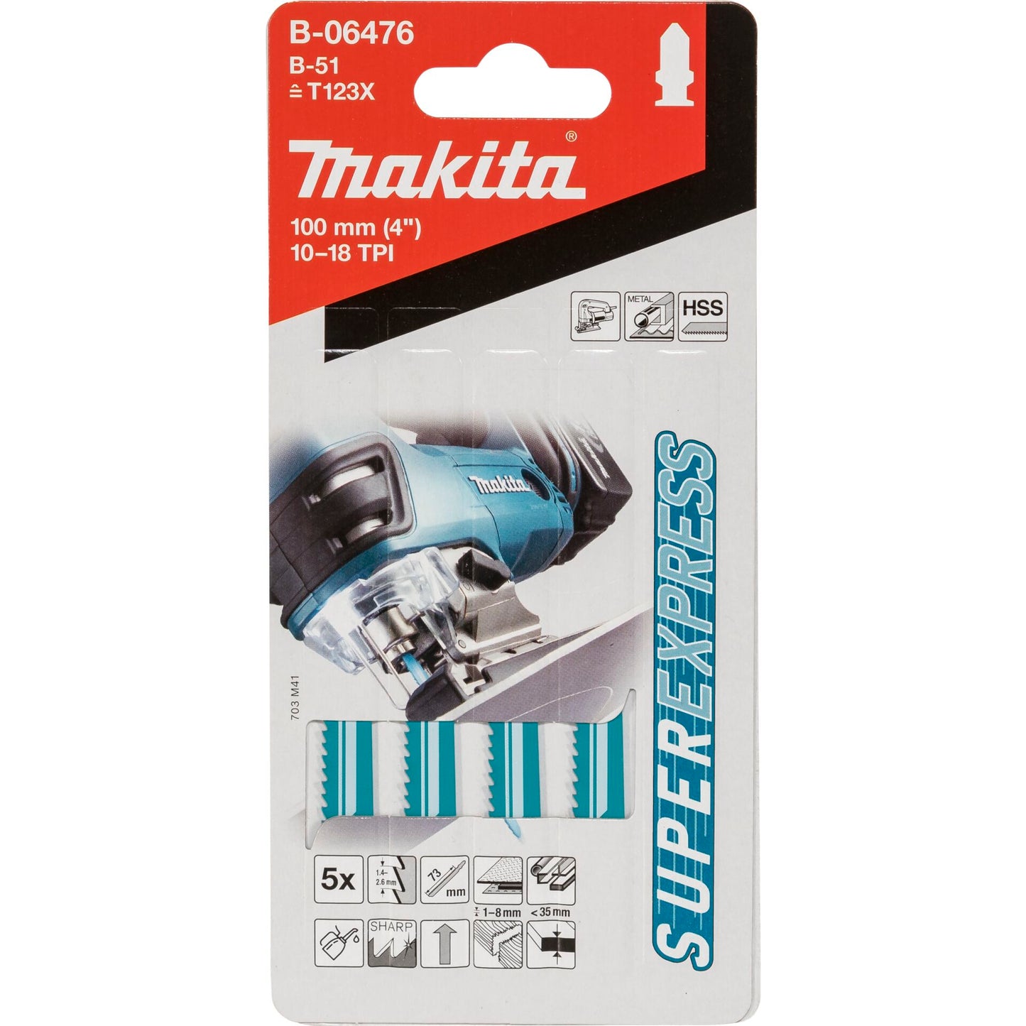Makita B-06476 Stichsägeblatt B-51 Metall 5 Stück