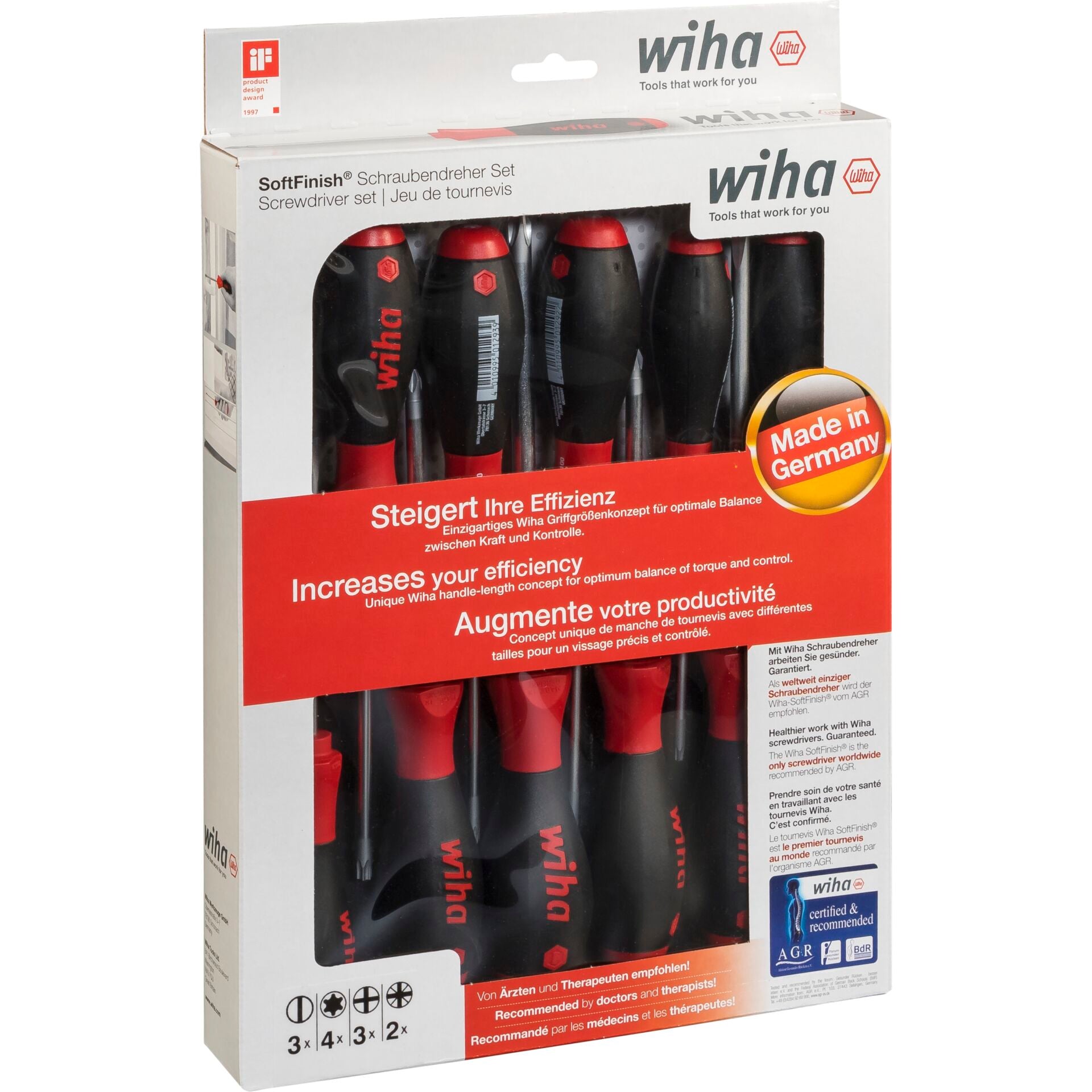 Wiha Schraubendreher Set SoftFinish, 12-teilig
