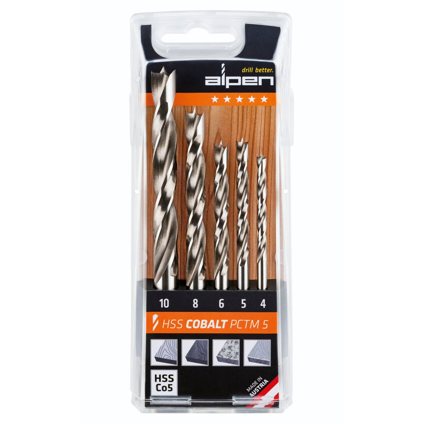 Alpen HSS-Cobalt Bohrer-Set PCTM 5-tlg