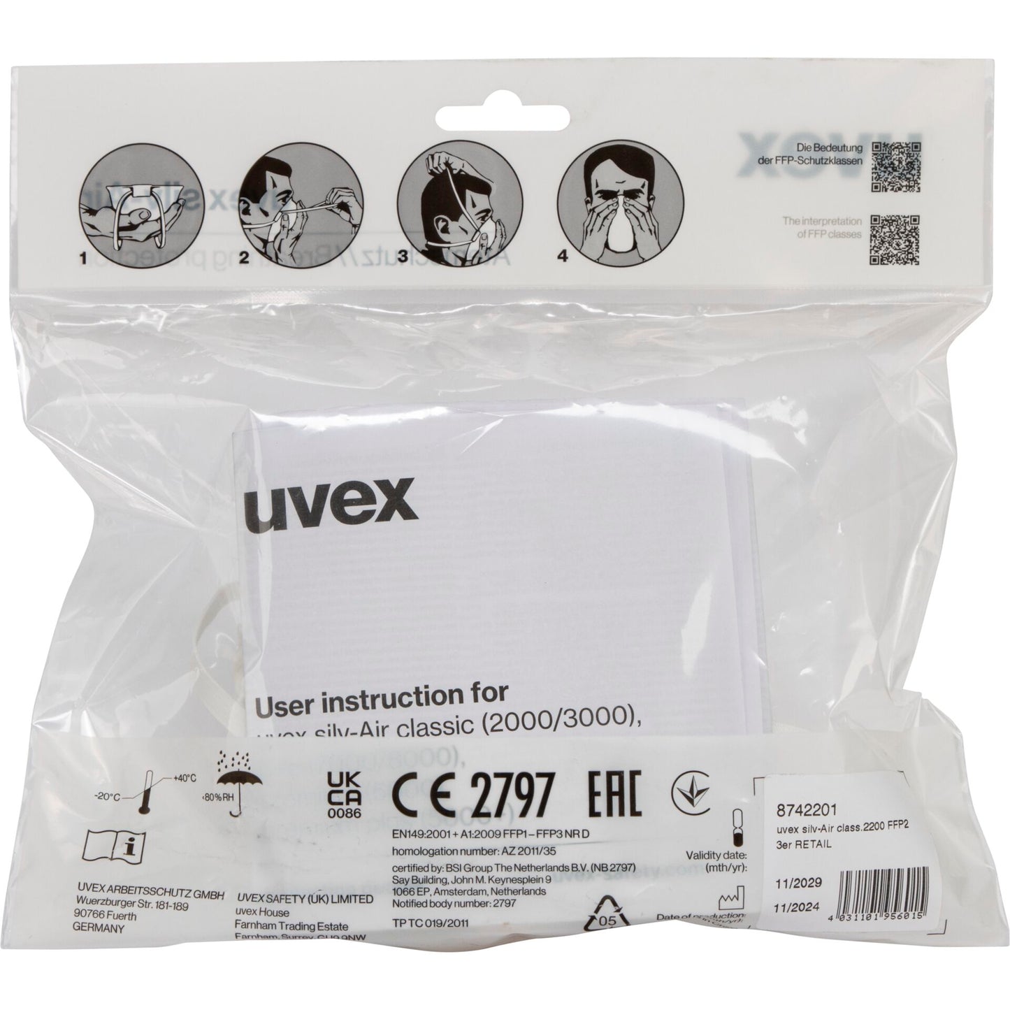 uvex silv-Air class.2200 FFP2 3x