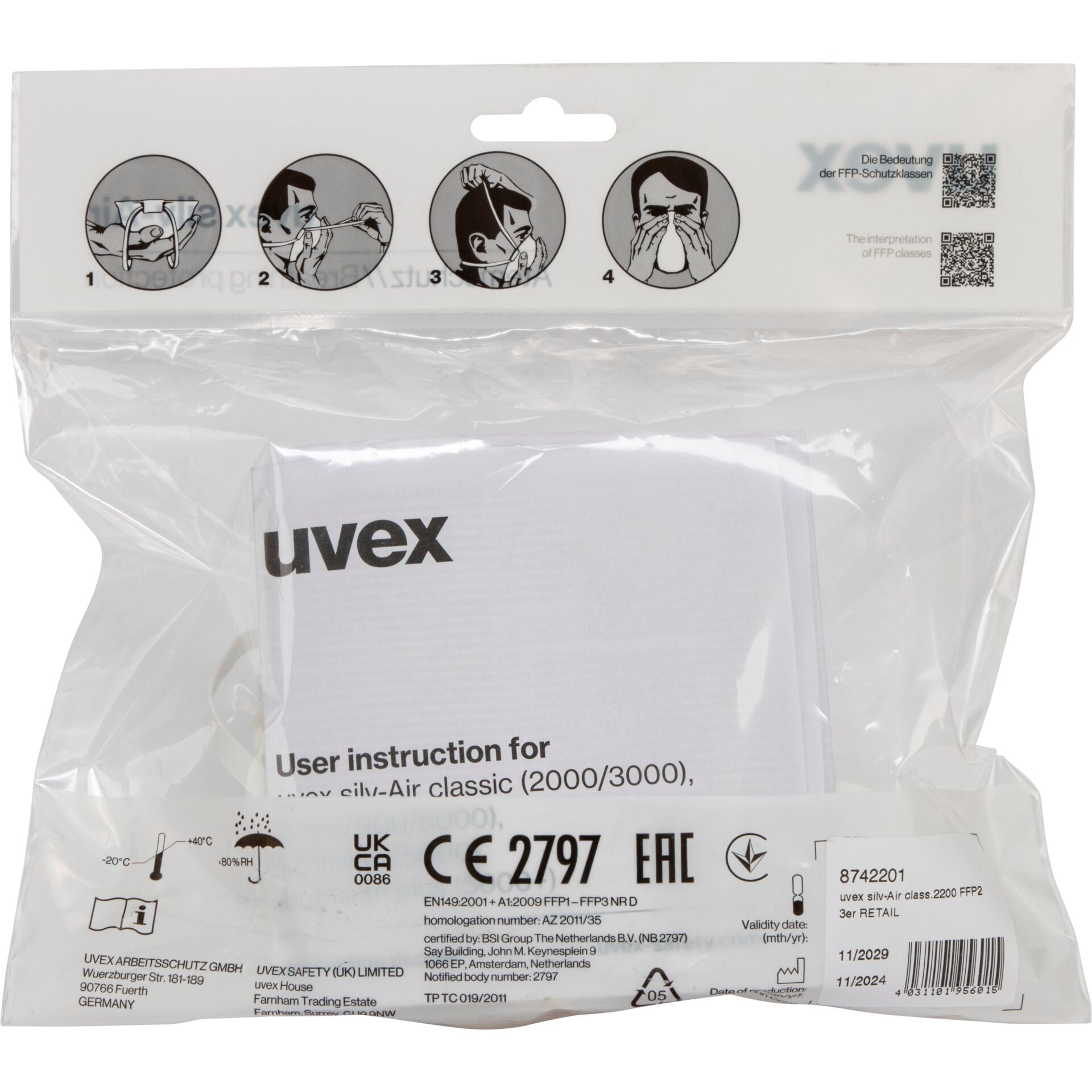 uvex silv-Air class.2200 FFP2 3x