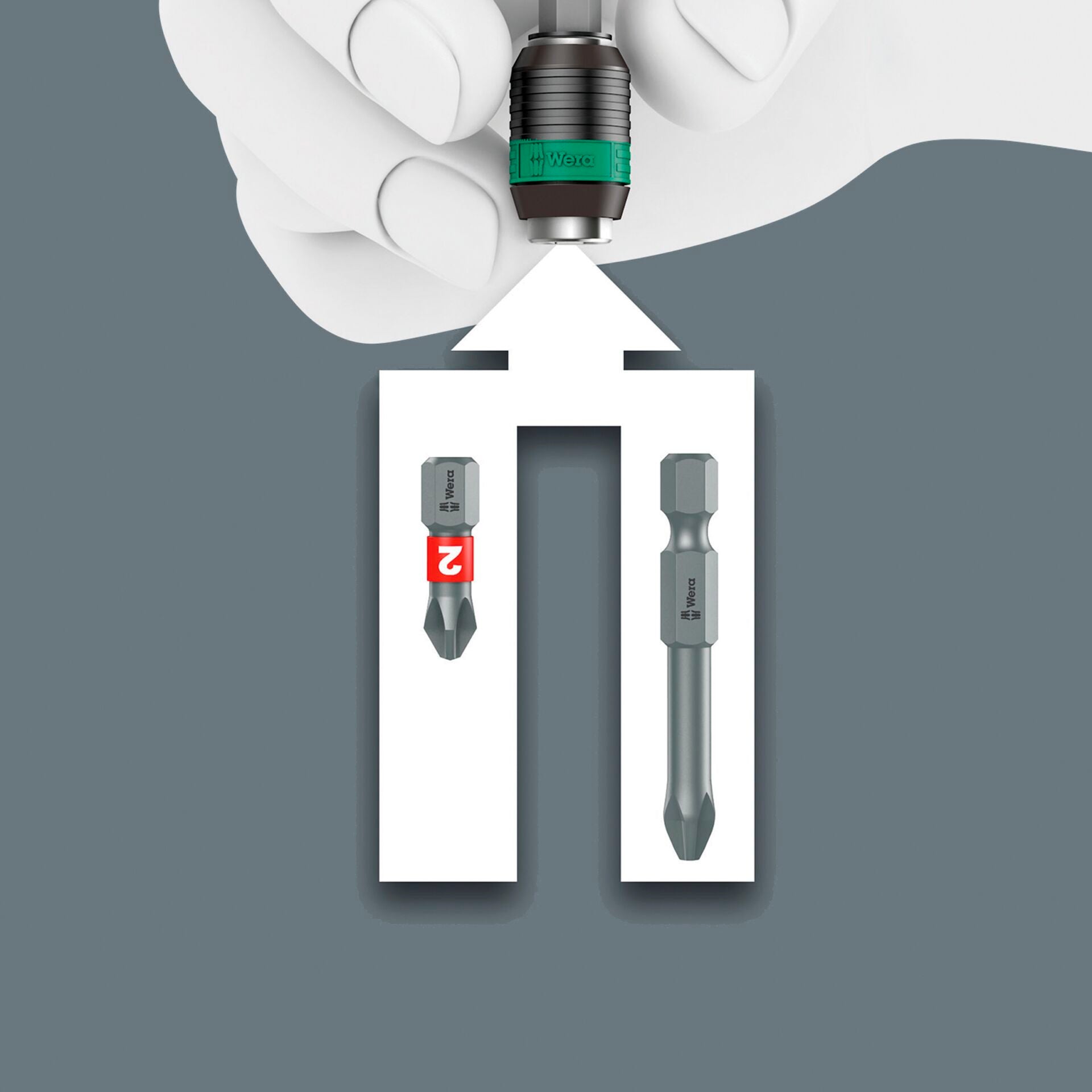 Wera 838 RA-R M Bits-Handhalter mit Ratschenfunktion 1/4"
