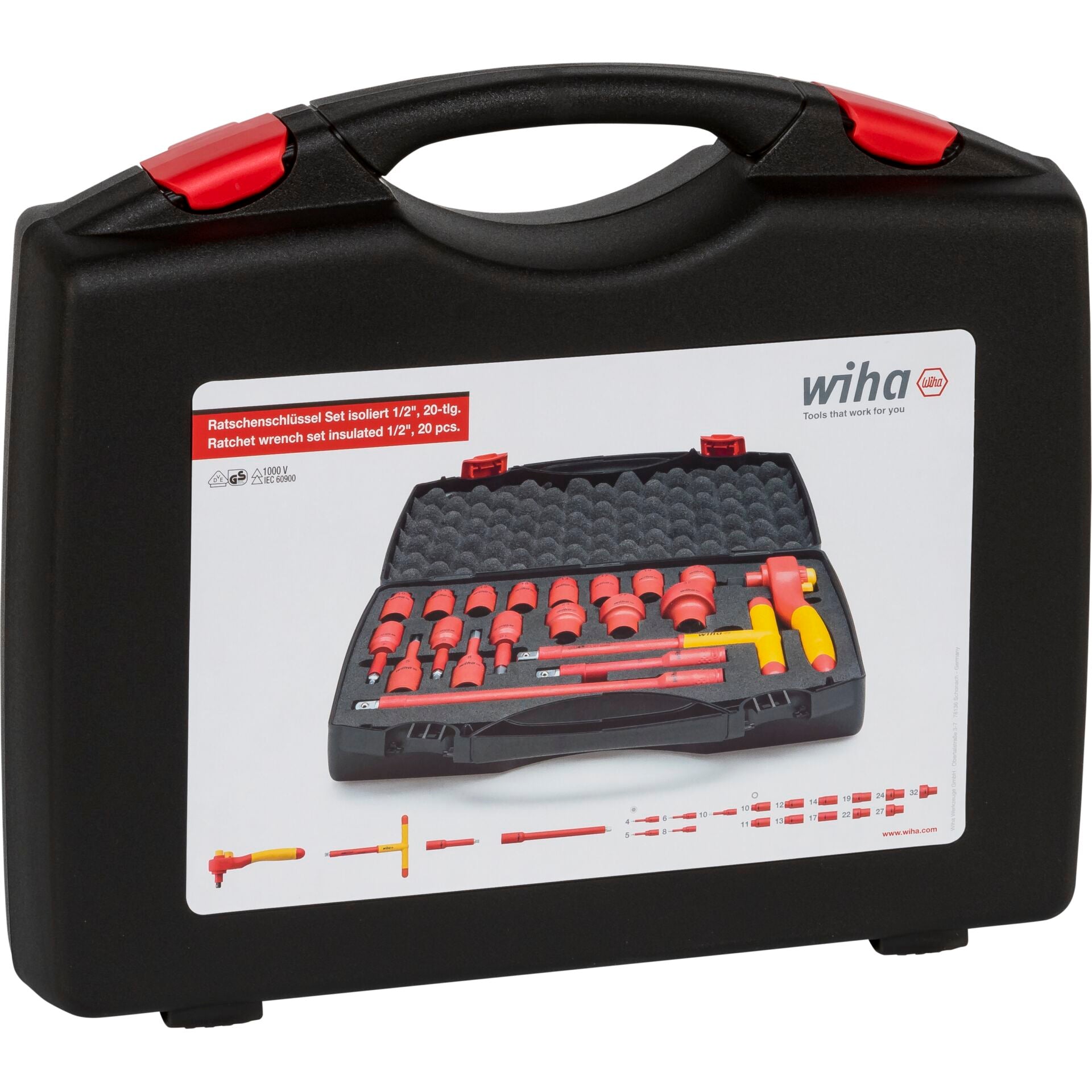 Wiha Ratschenschlüssel Set 1/2"  21-tlg. inkl. Koffer
